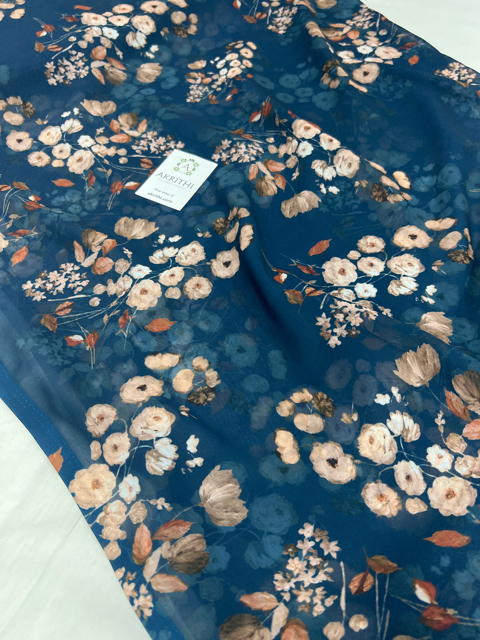 Digital floral printed georgette fabric
