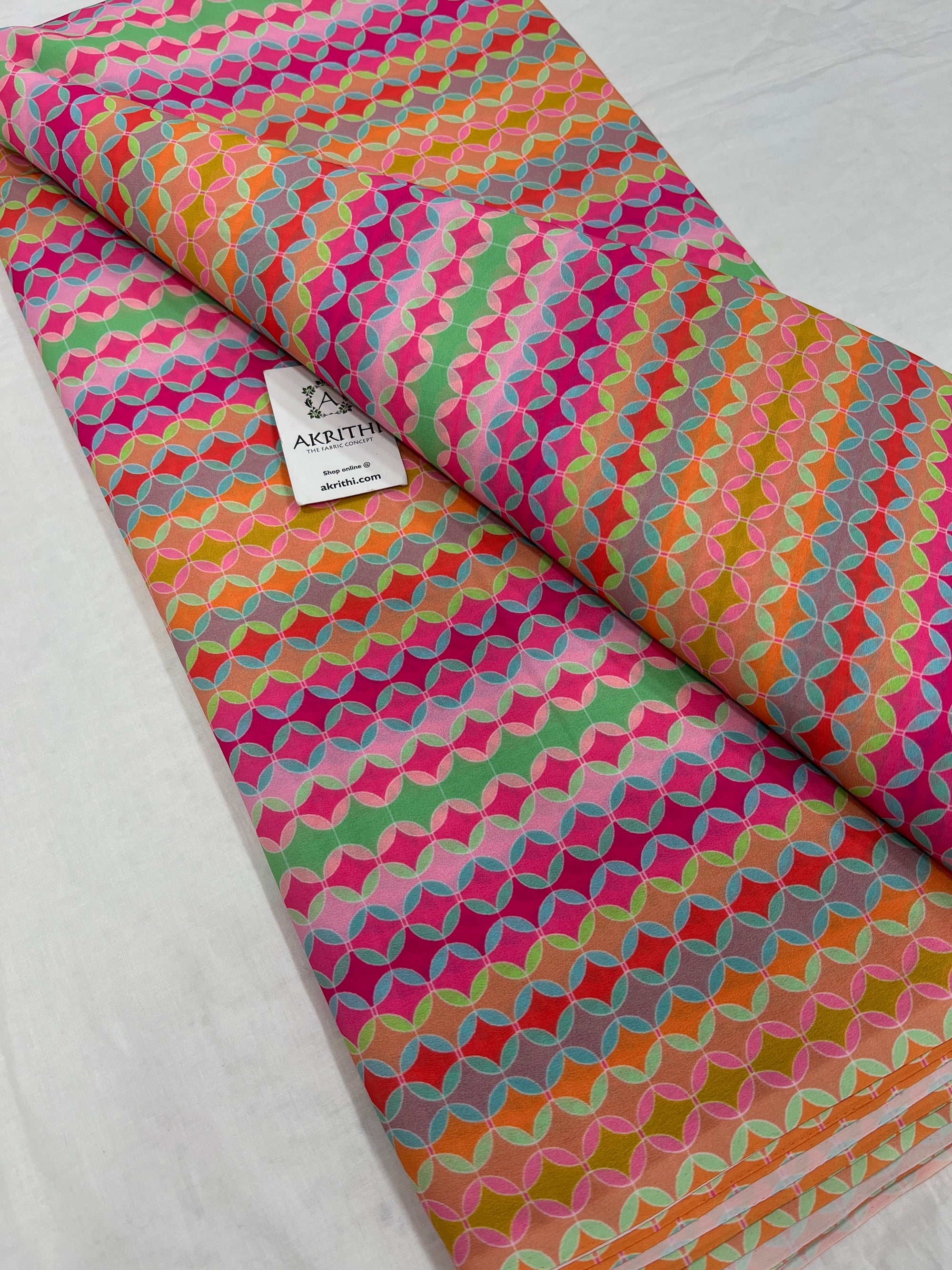 Digital floral printed georgette fabric