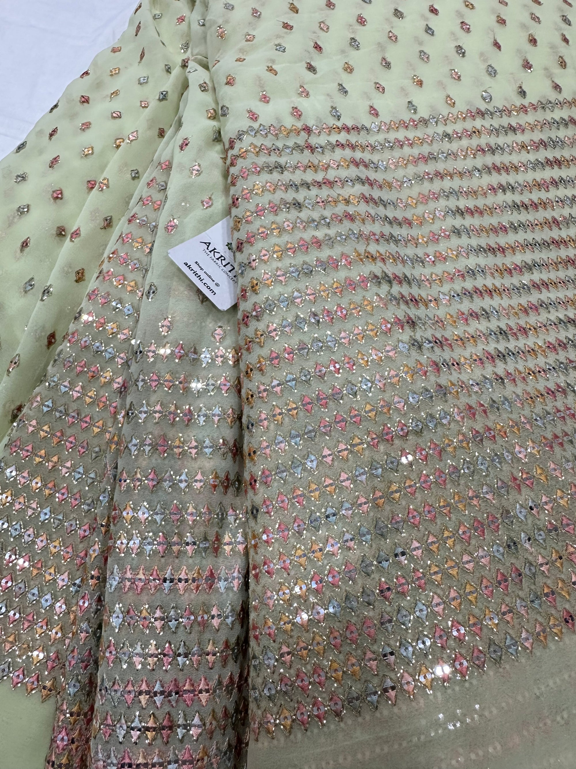 Heavy Embroidered georgette fabric