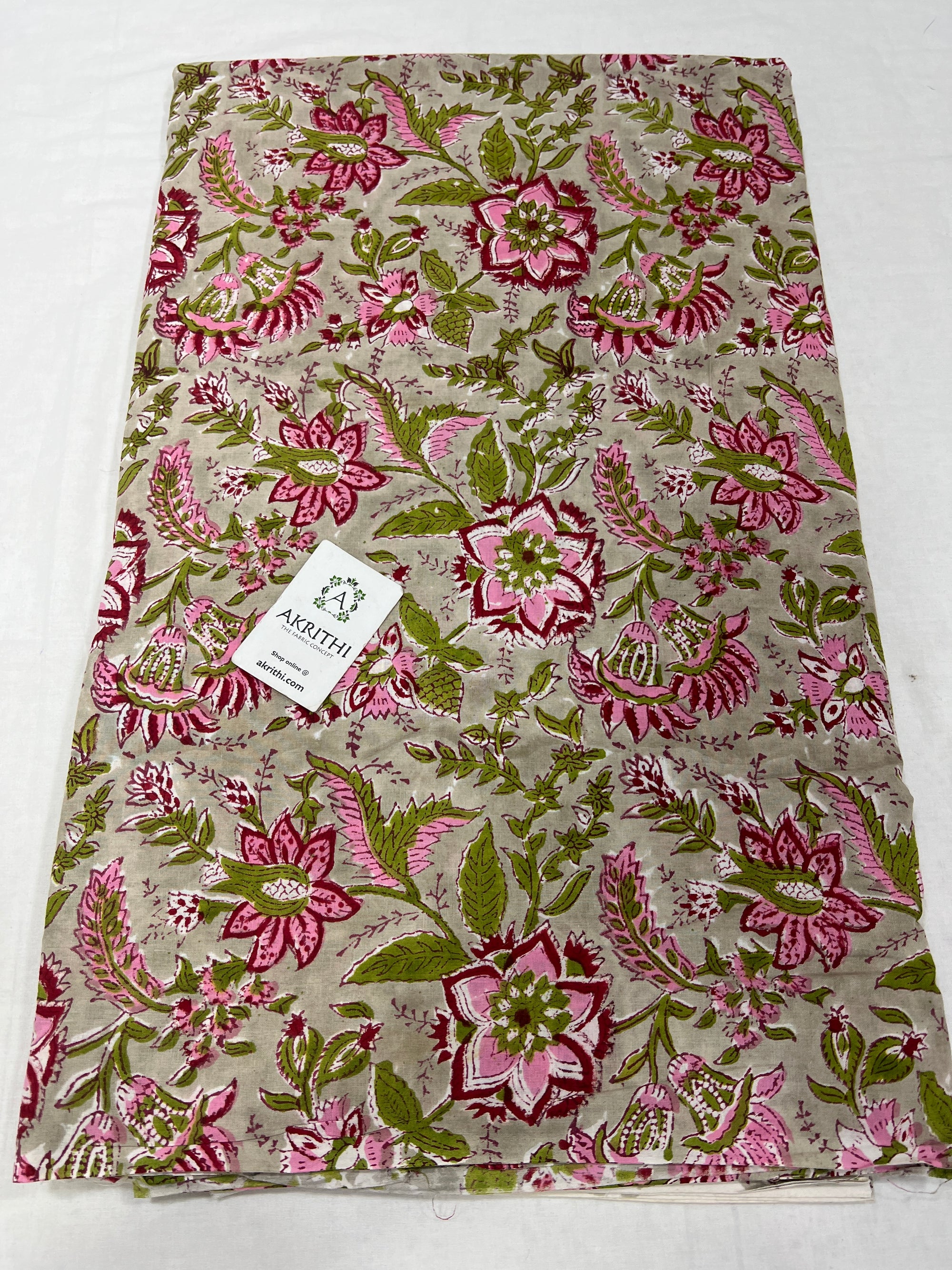 Hand block Printed pure cotton fabric