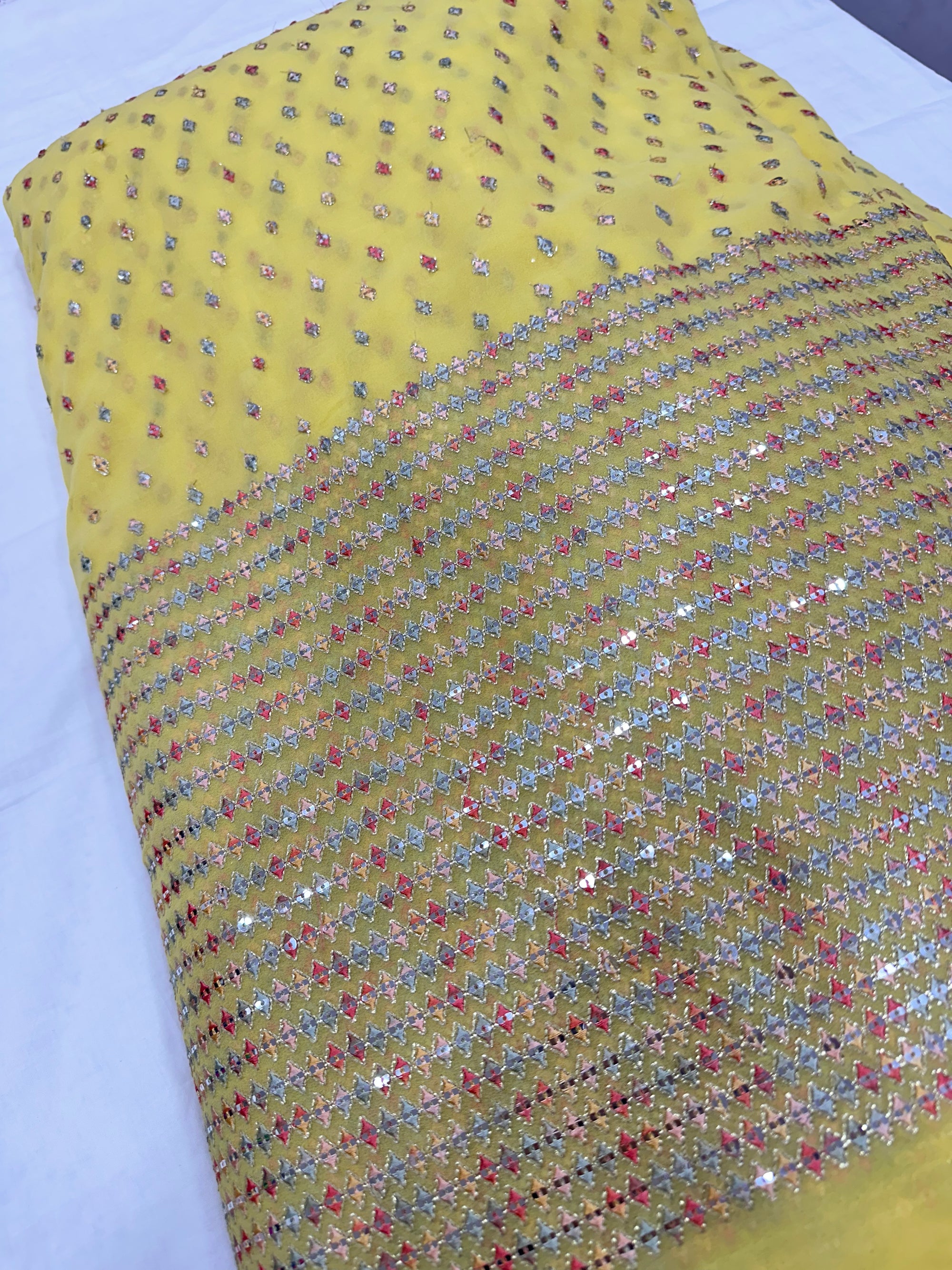 Heavy Embroidered georgette fabric