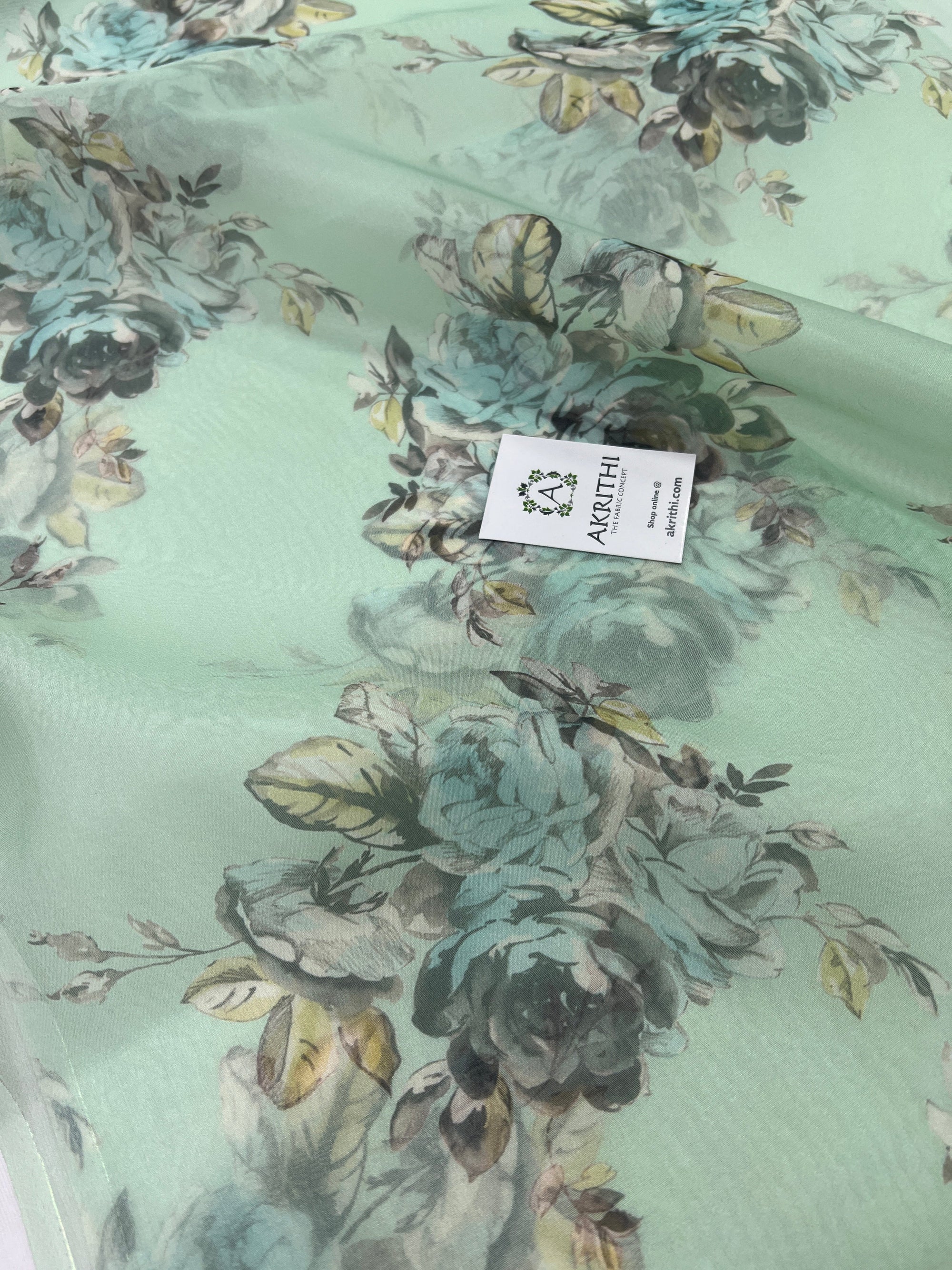 Digital floral Printed organza fabric