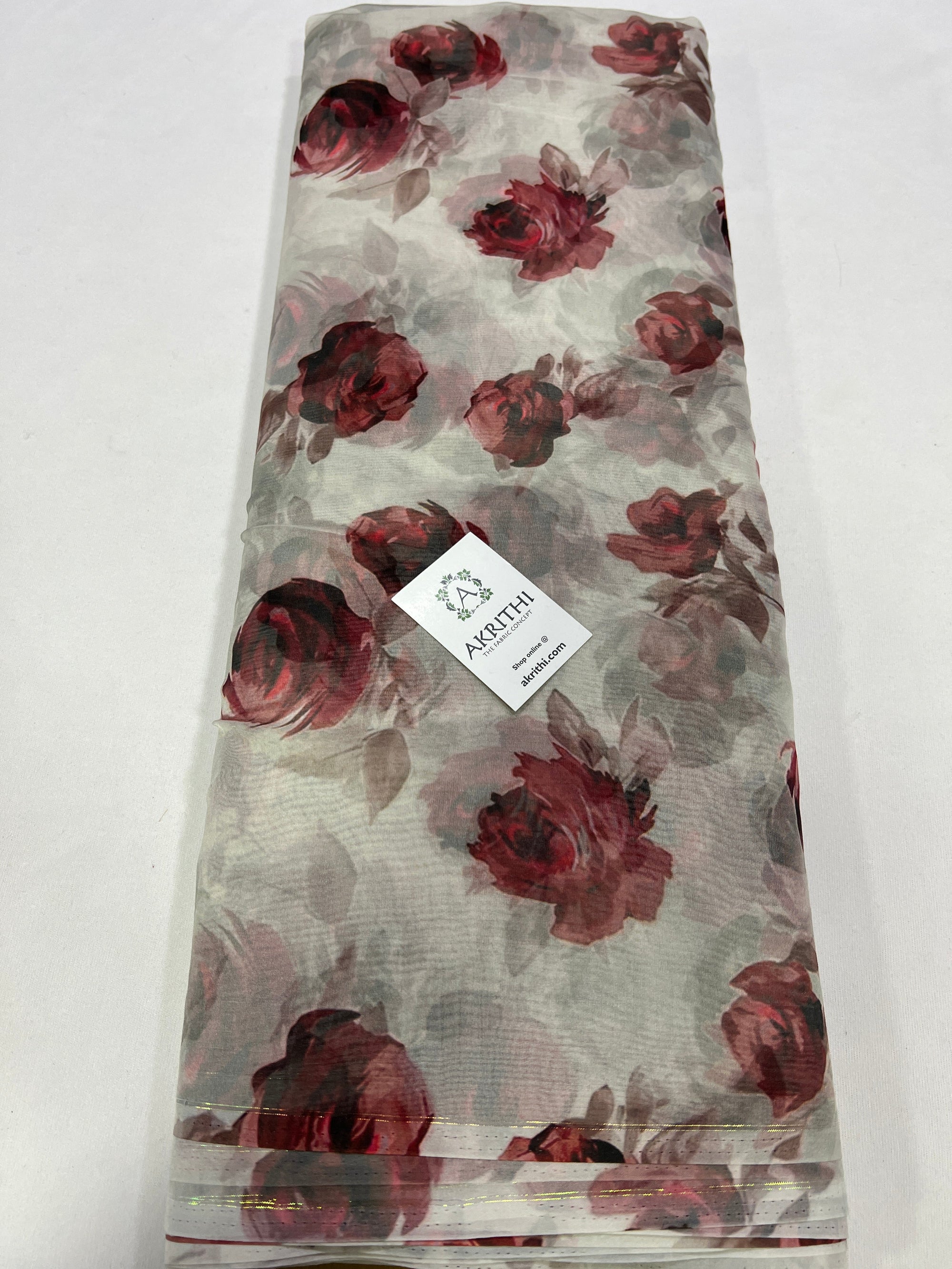 Digital floral Printed organza fabric