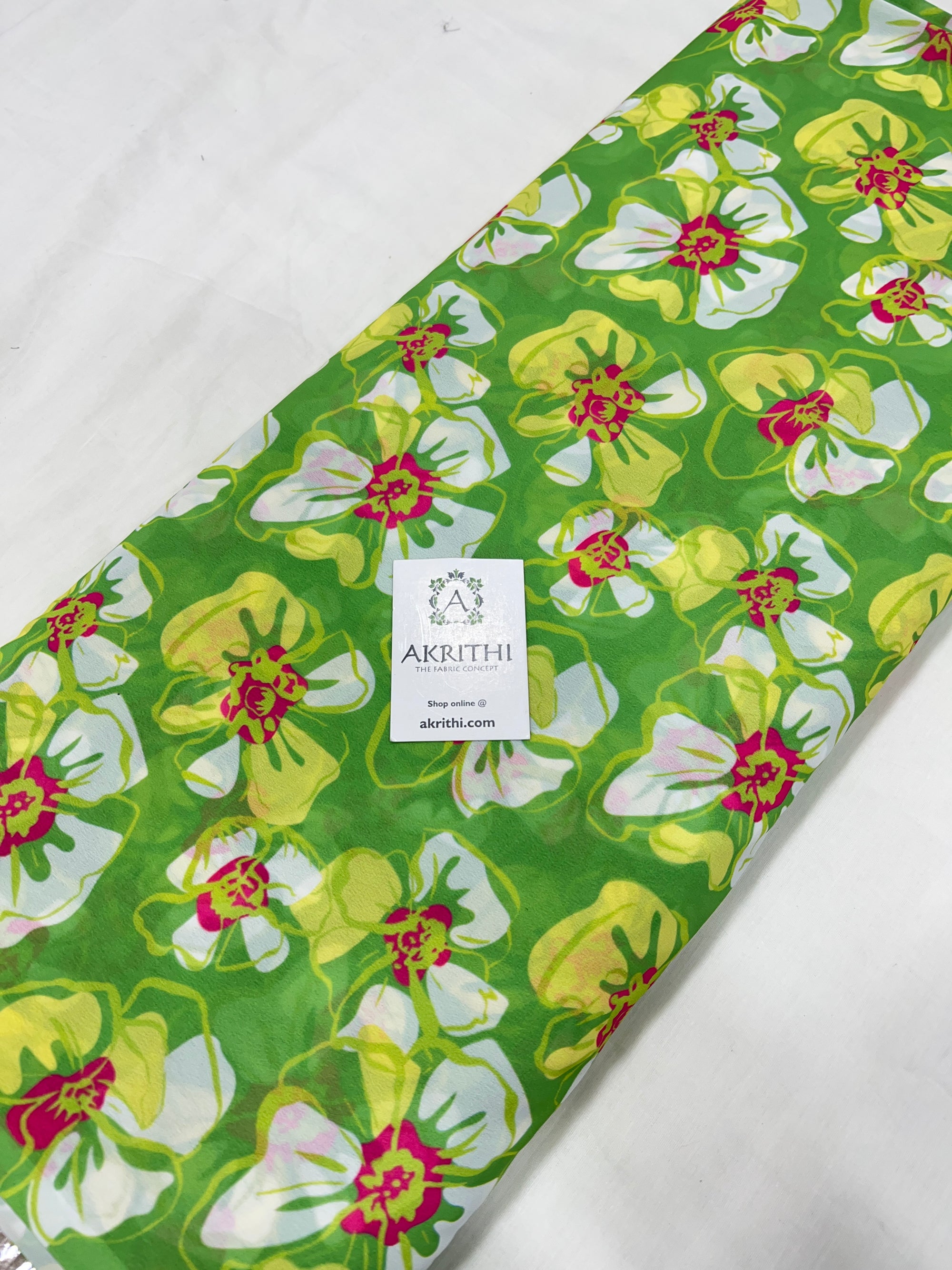 Digital floral printed georgette fabric
