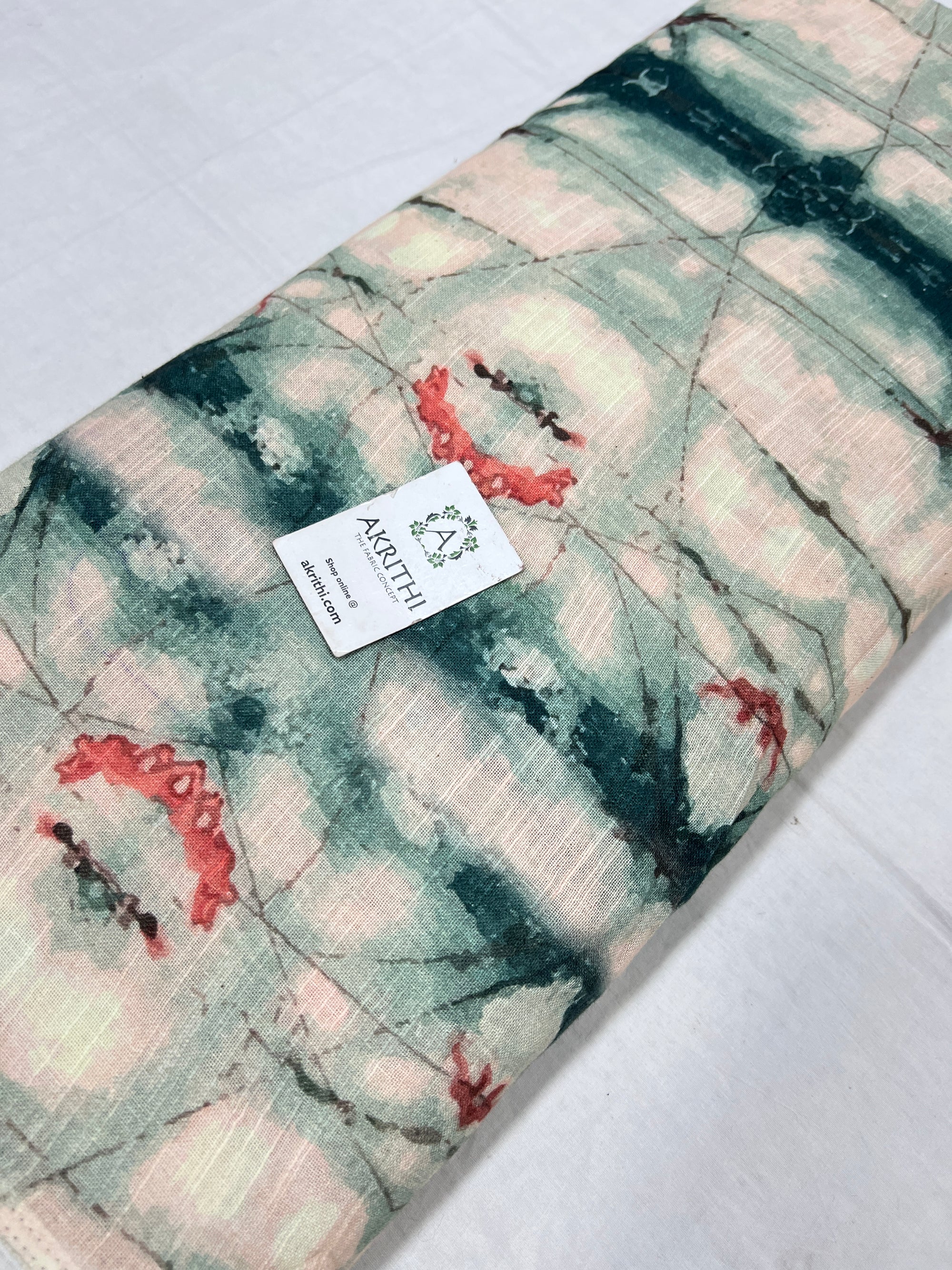 Digital Printed pure linen twill cotton fabric