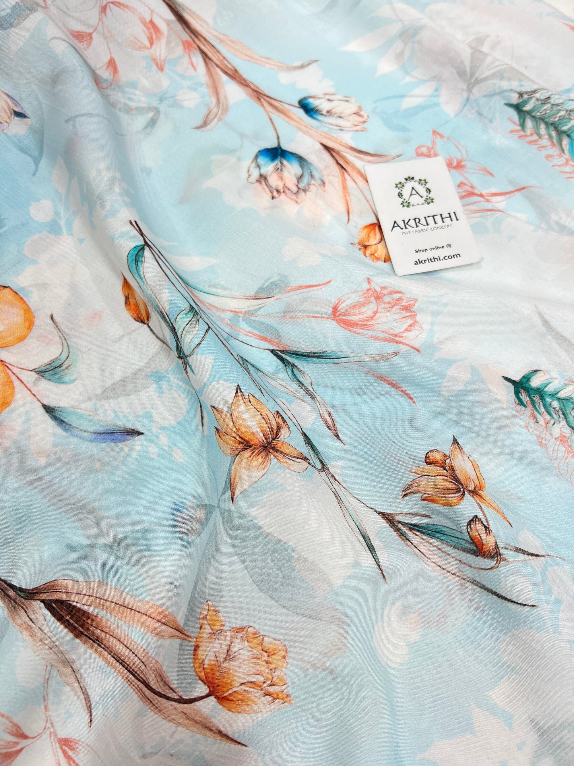 Printed pure muslin fabric