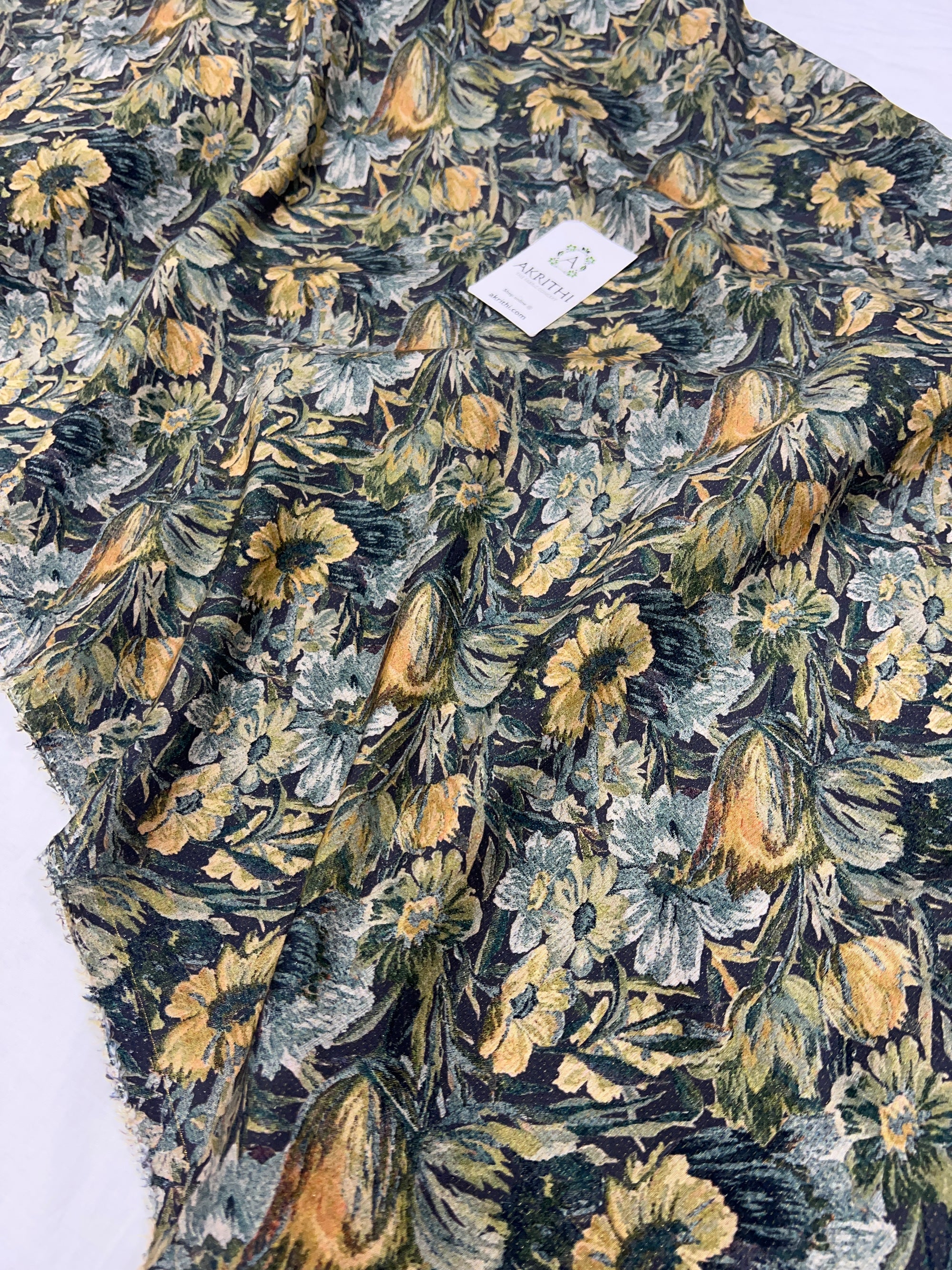 Printed pure lurex muslin fabric