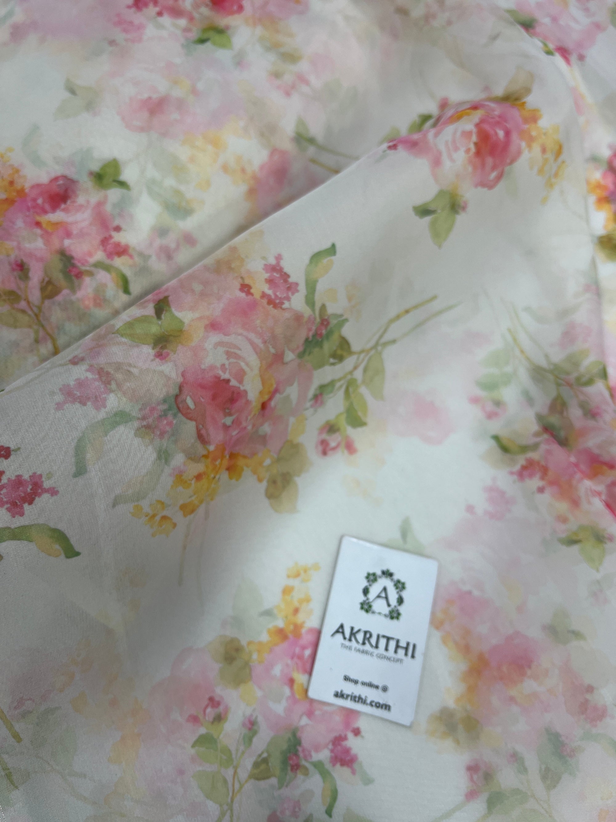 Digital floral Printed organza fabric