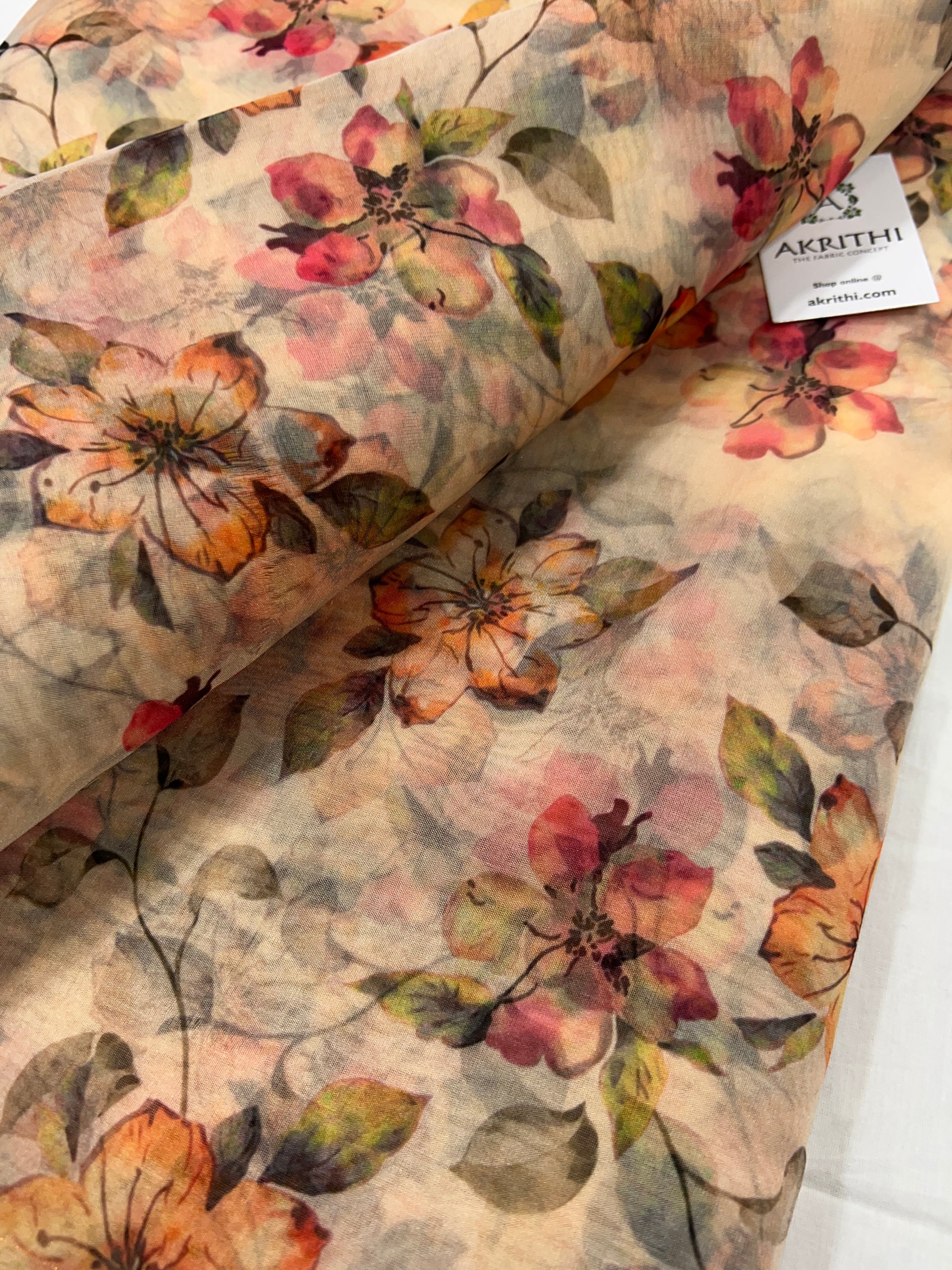 Printed organza fabric