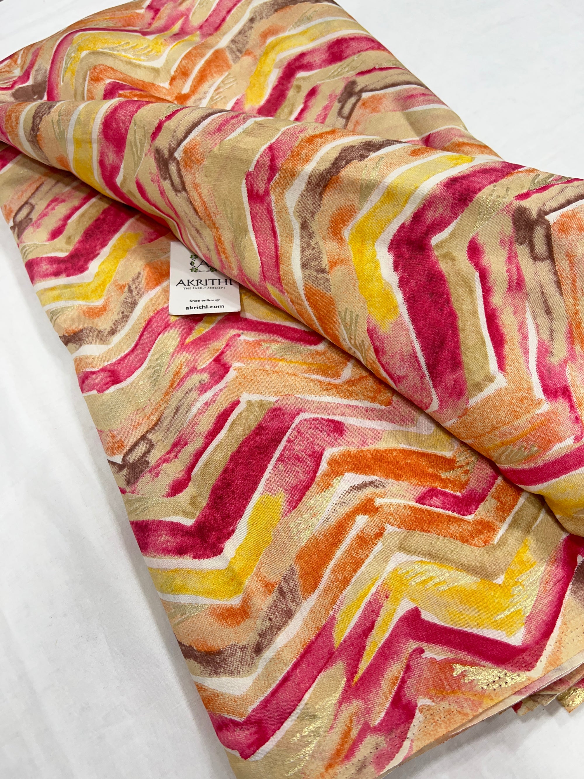 Printed viscose silk fabric