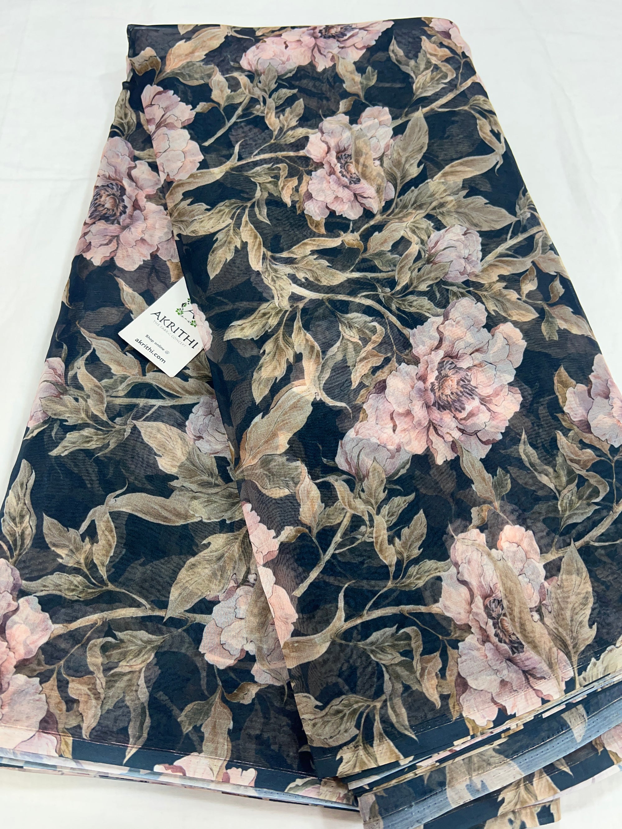 Digital floral Printed organza fabric