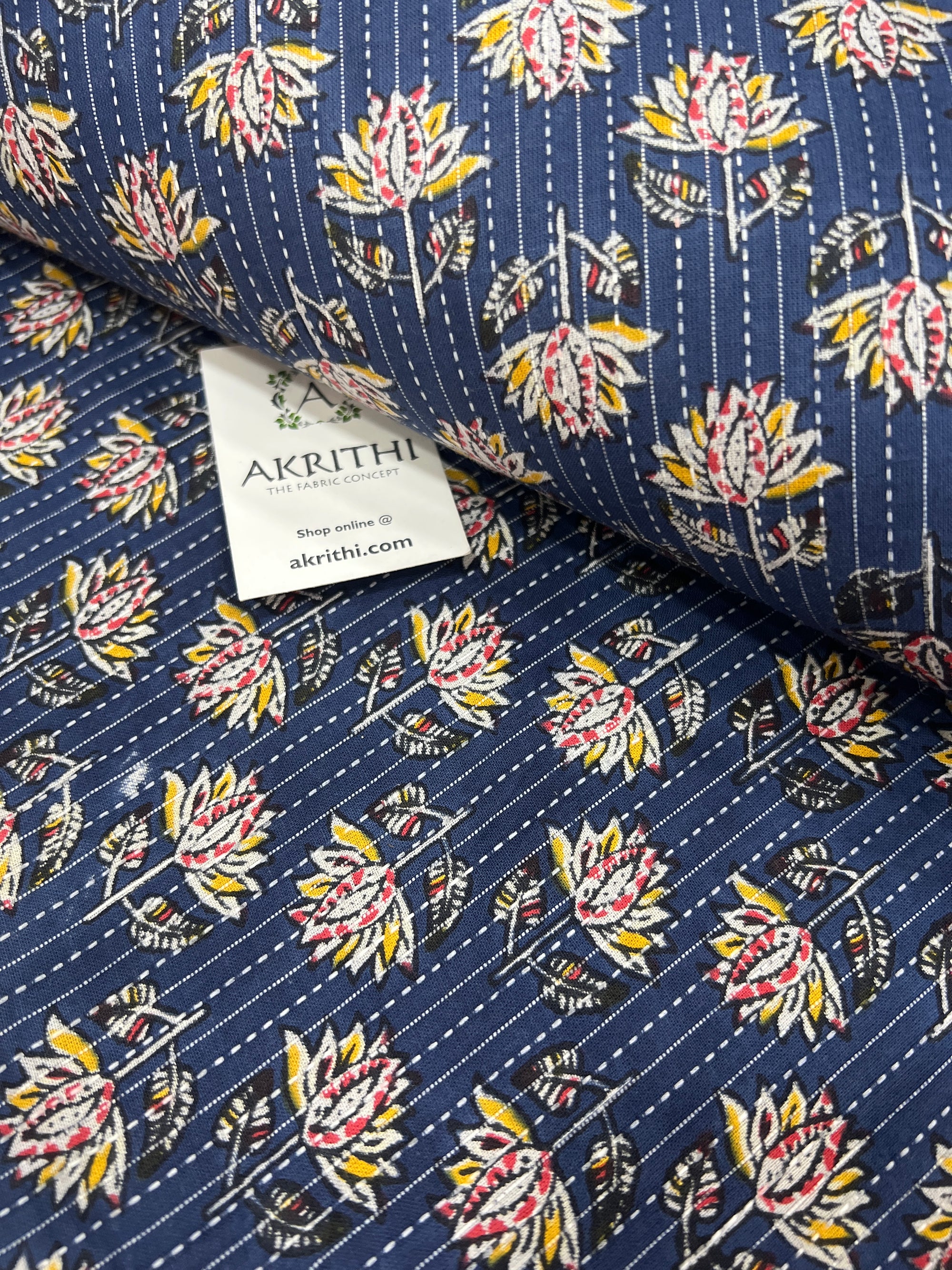 Kantha Printed pure cotton fabric