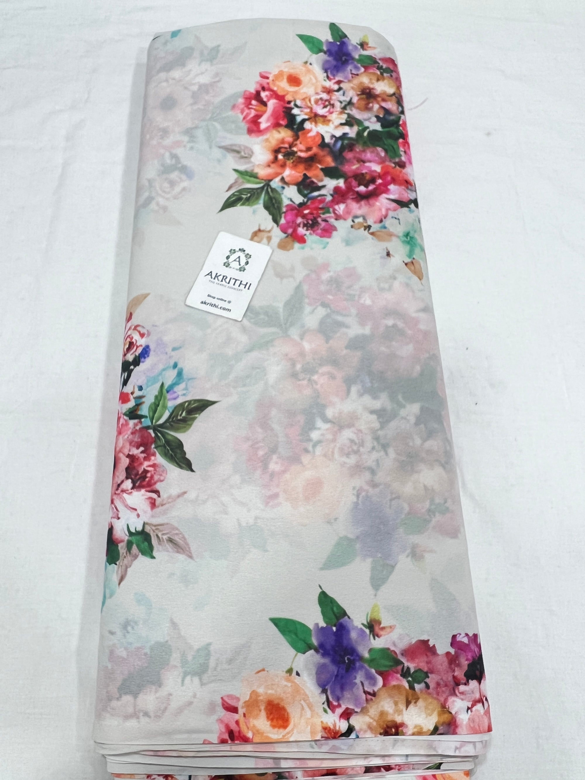 Digital floral printed georgette fabric