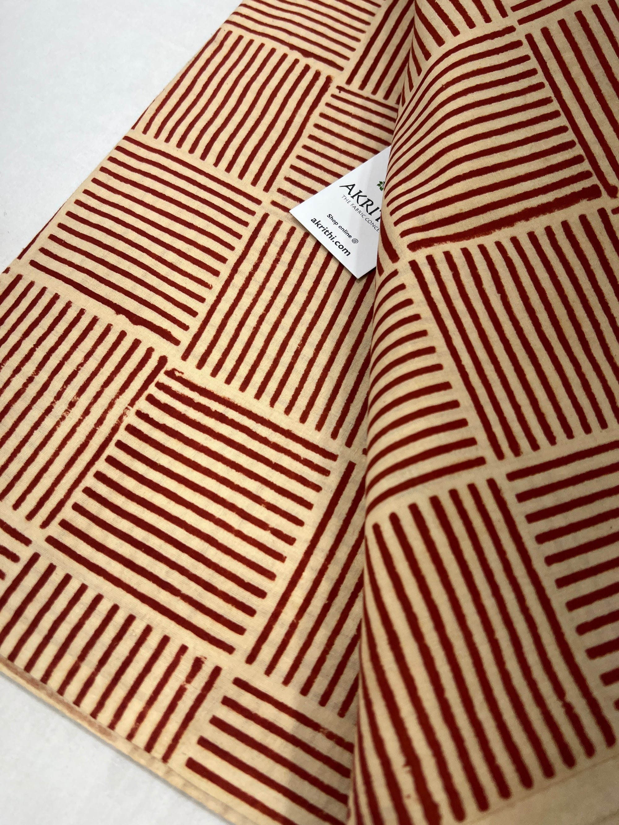 Hand block Printed pure cotton fabric 70 CM CUT
