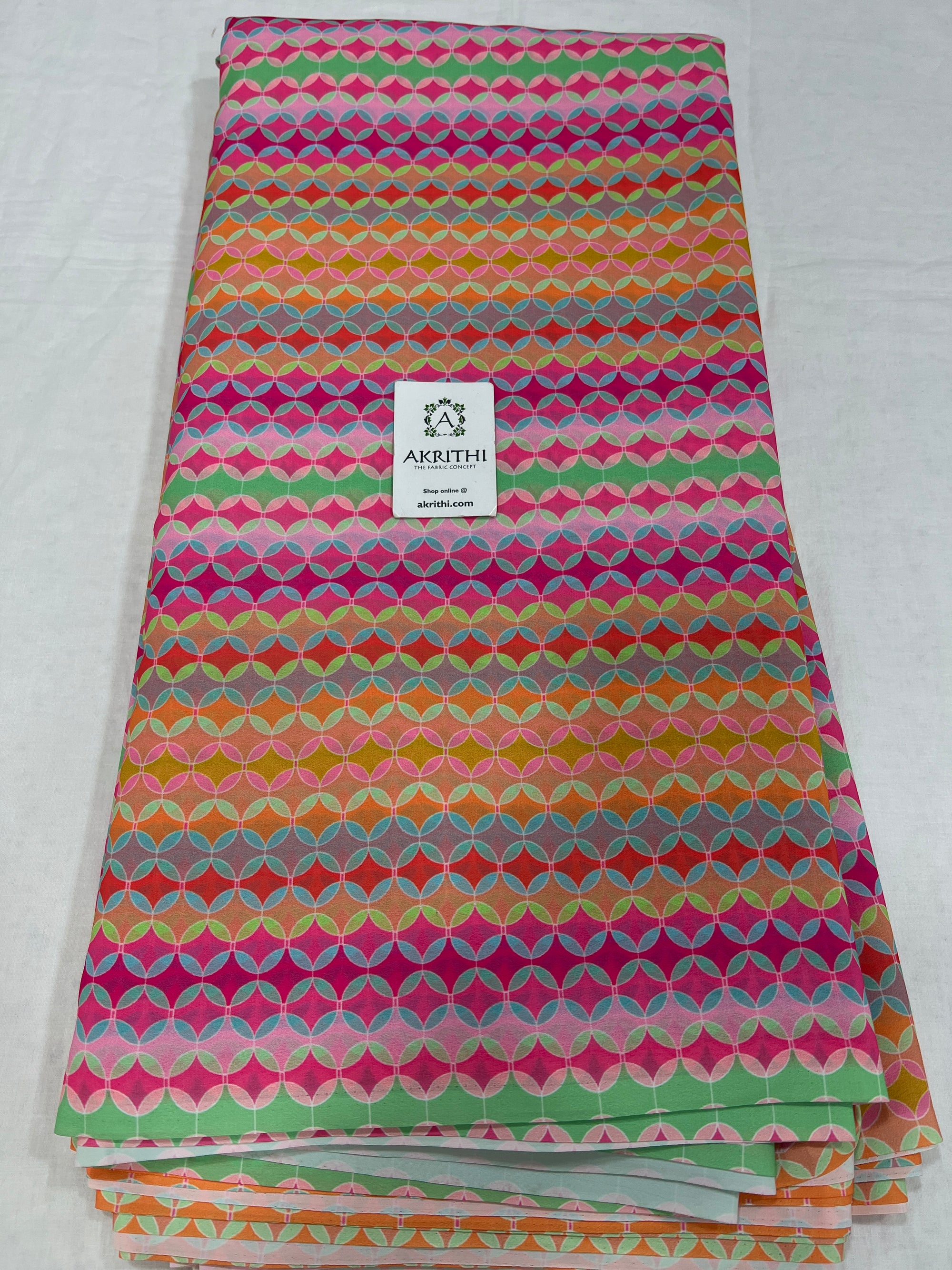Digital floral printed georgette fabric