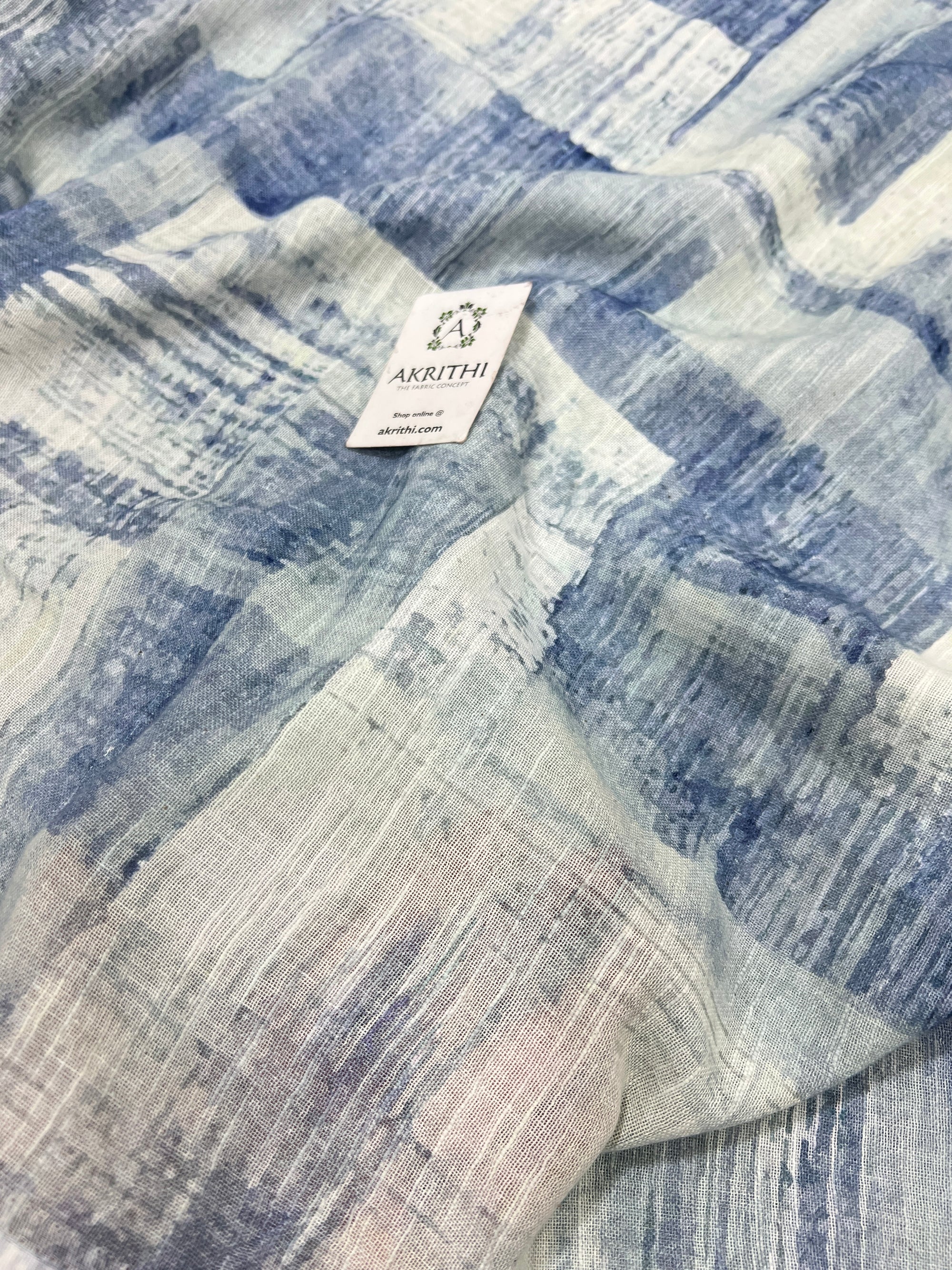 Digital Printed pure linen twill cotton fabric