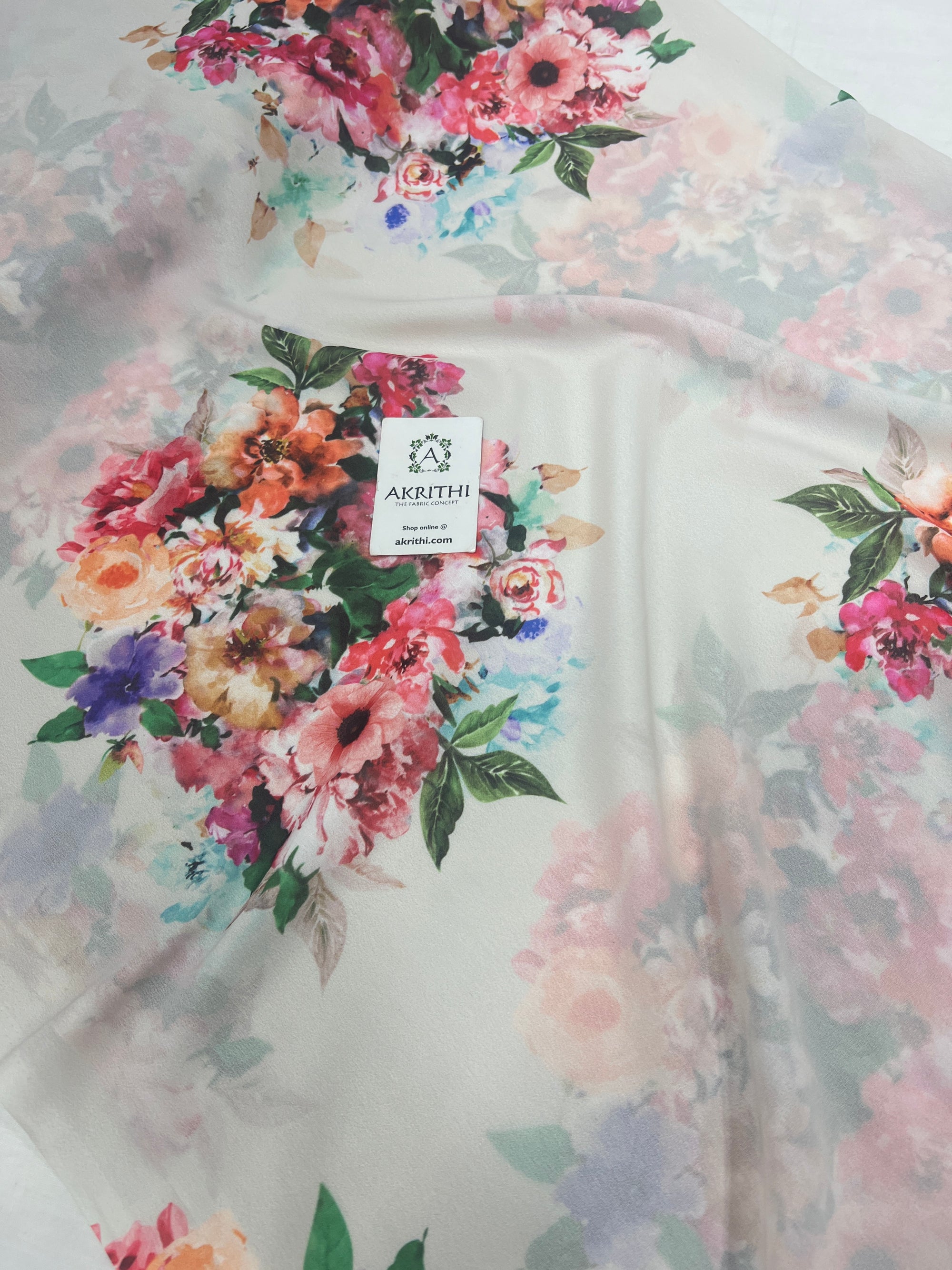 Digital floral printed georgette fabric