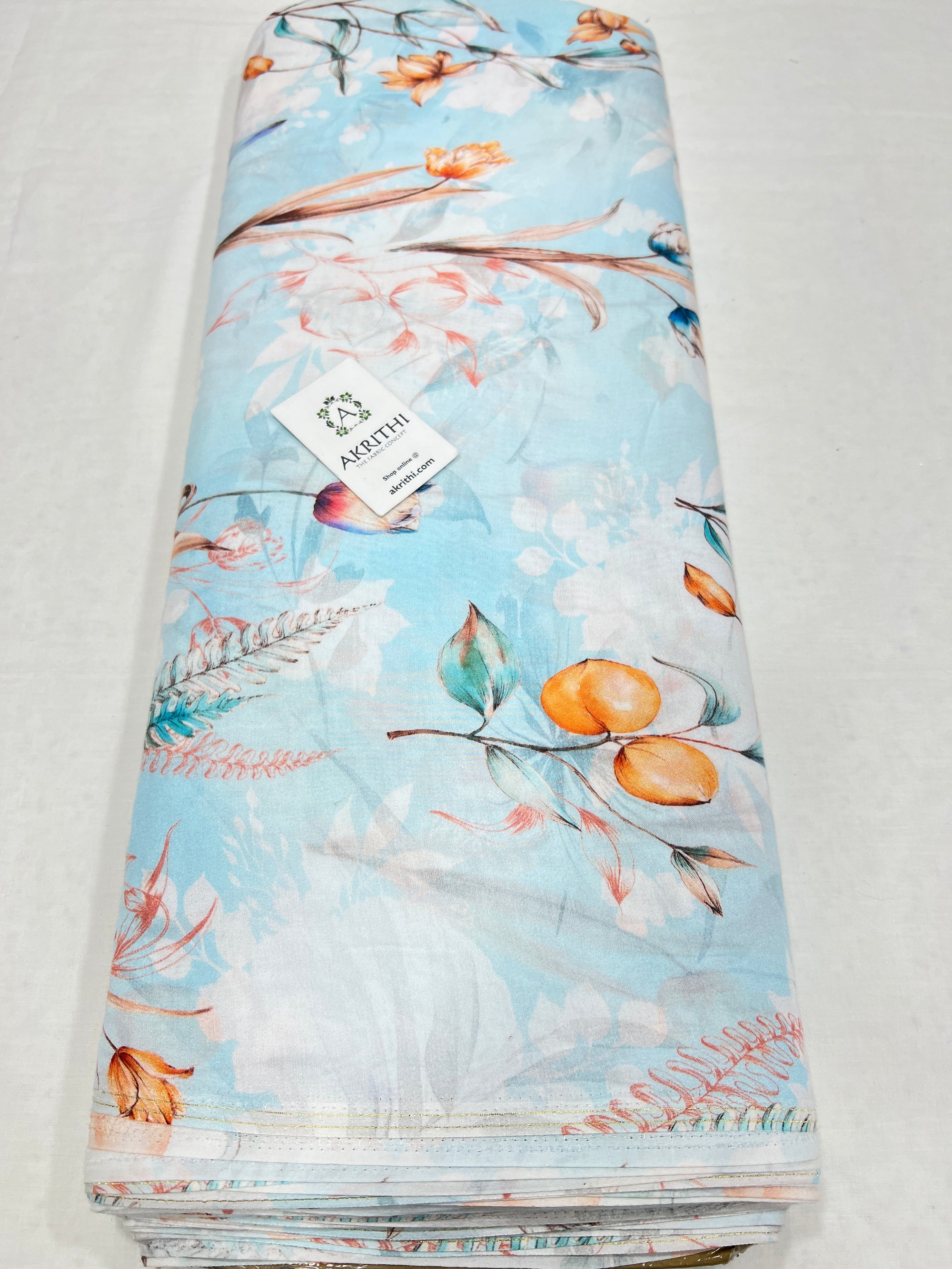 Printed pure muslin fabric