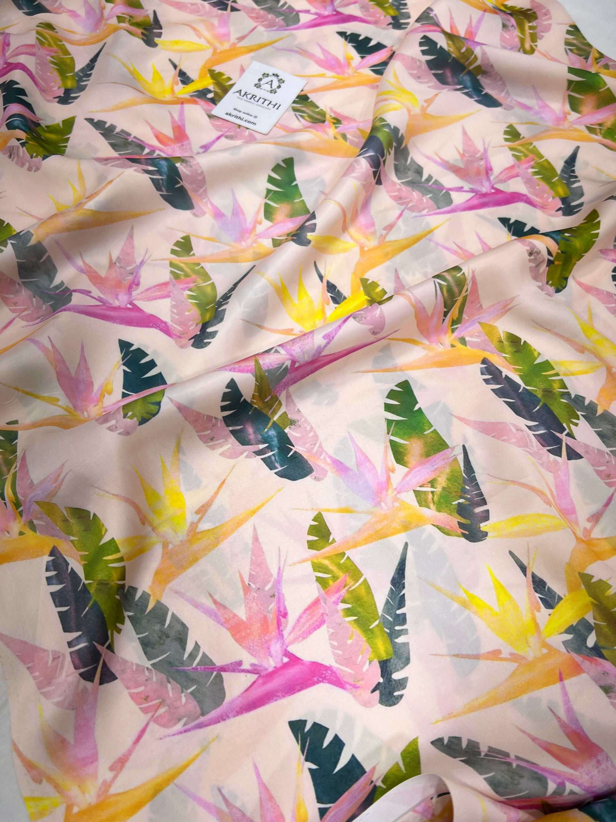 Digital printed modal satin fabric