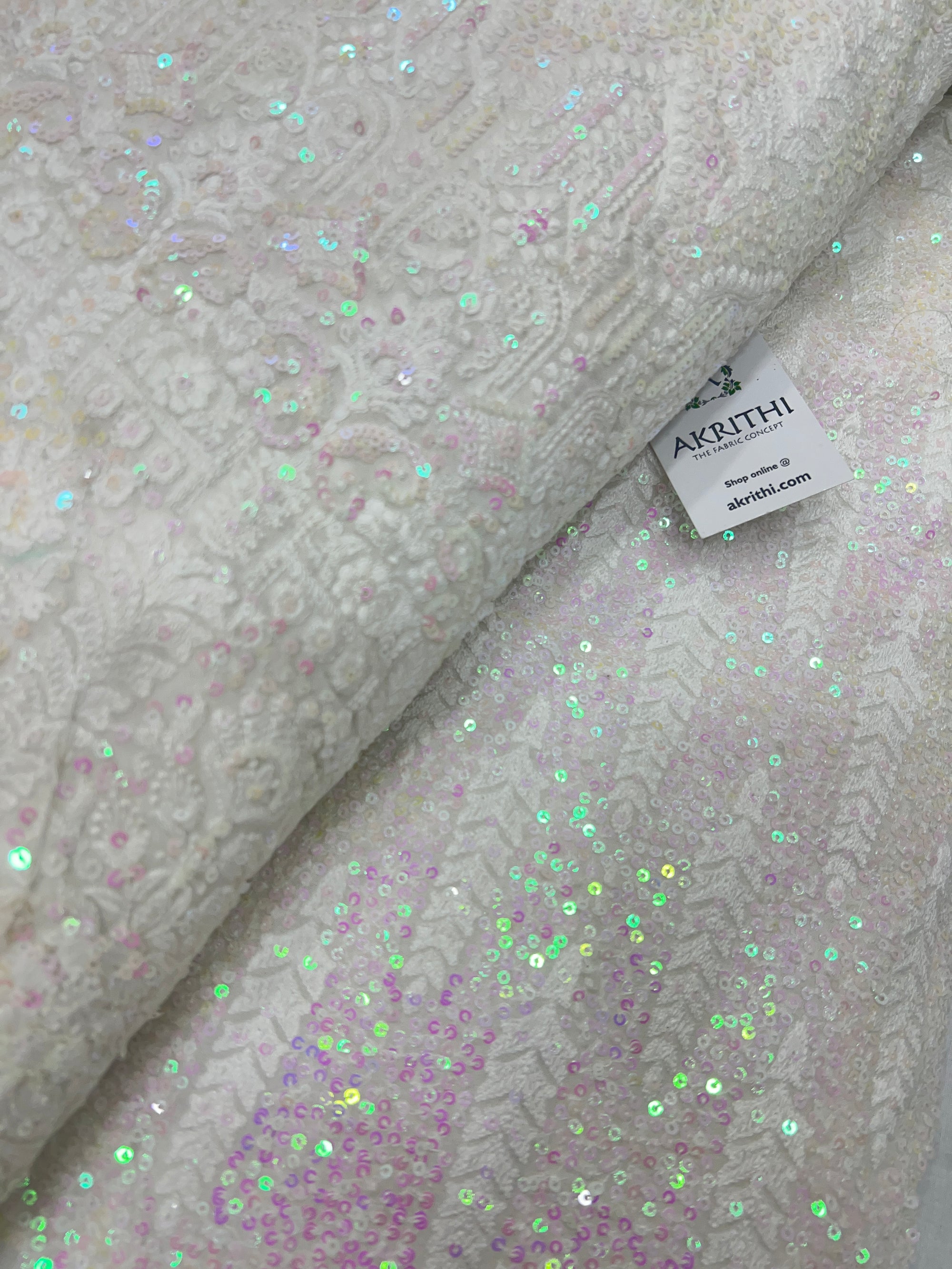 Dyeable Heavy Embroidered georgette fabric