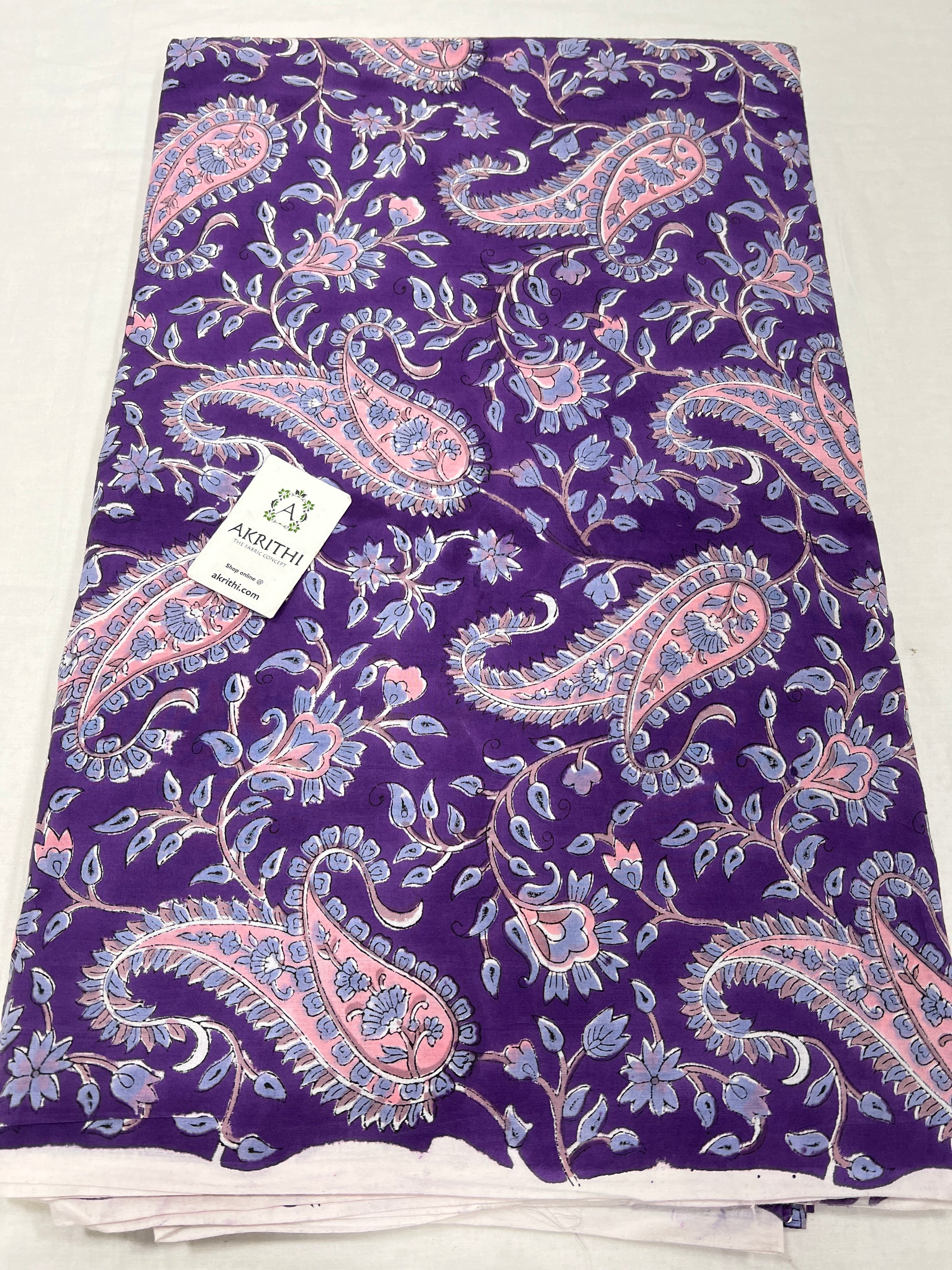 Hand block Printed pure cotton fabric
