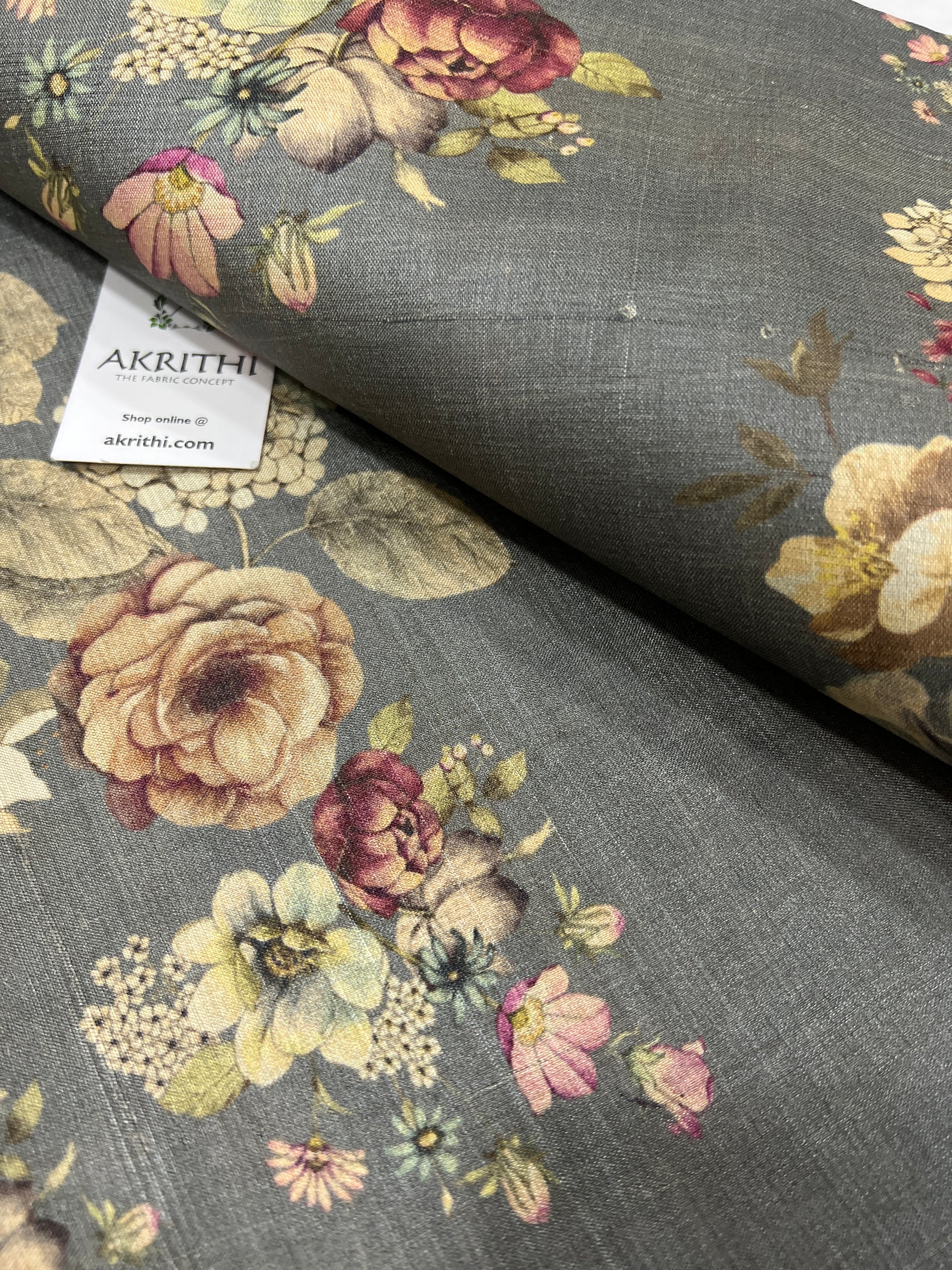 Digital Printed handloom pure tussar silk fabric