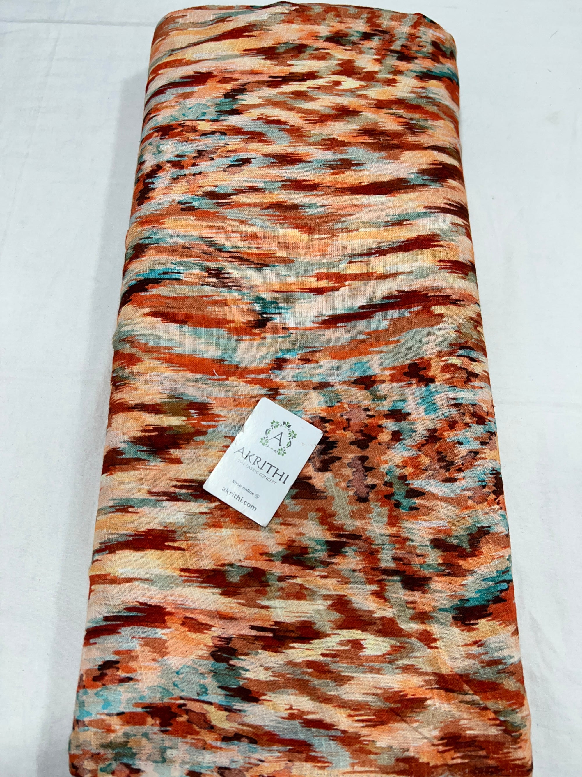 Digital Printed pure linen twill cotton fabric