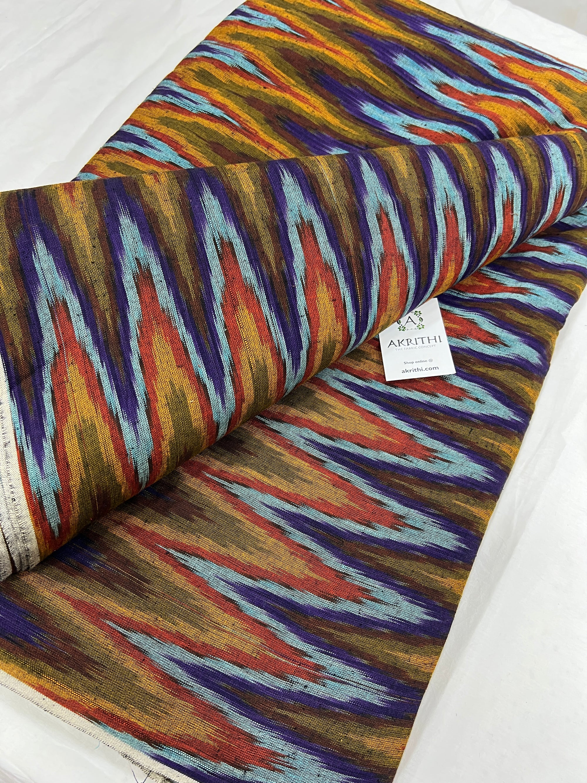 Handloom Ikat pure cotton fabric