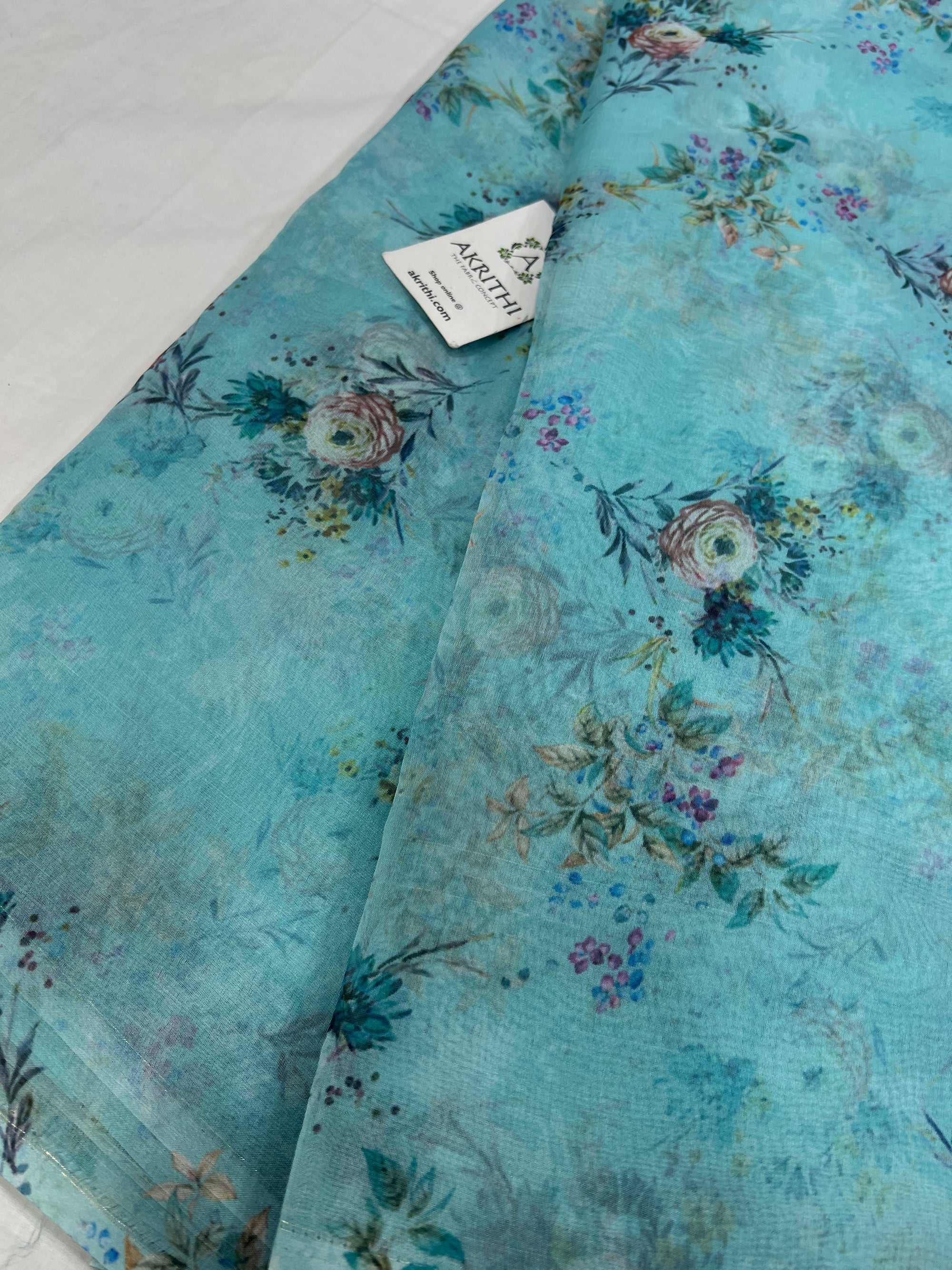 Digital floral Printed organza fabric
