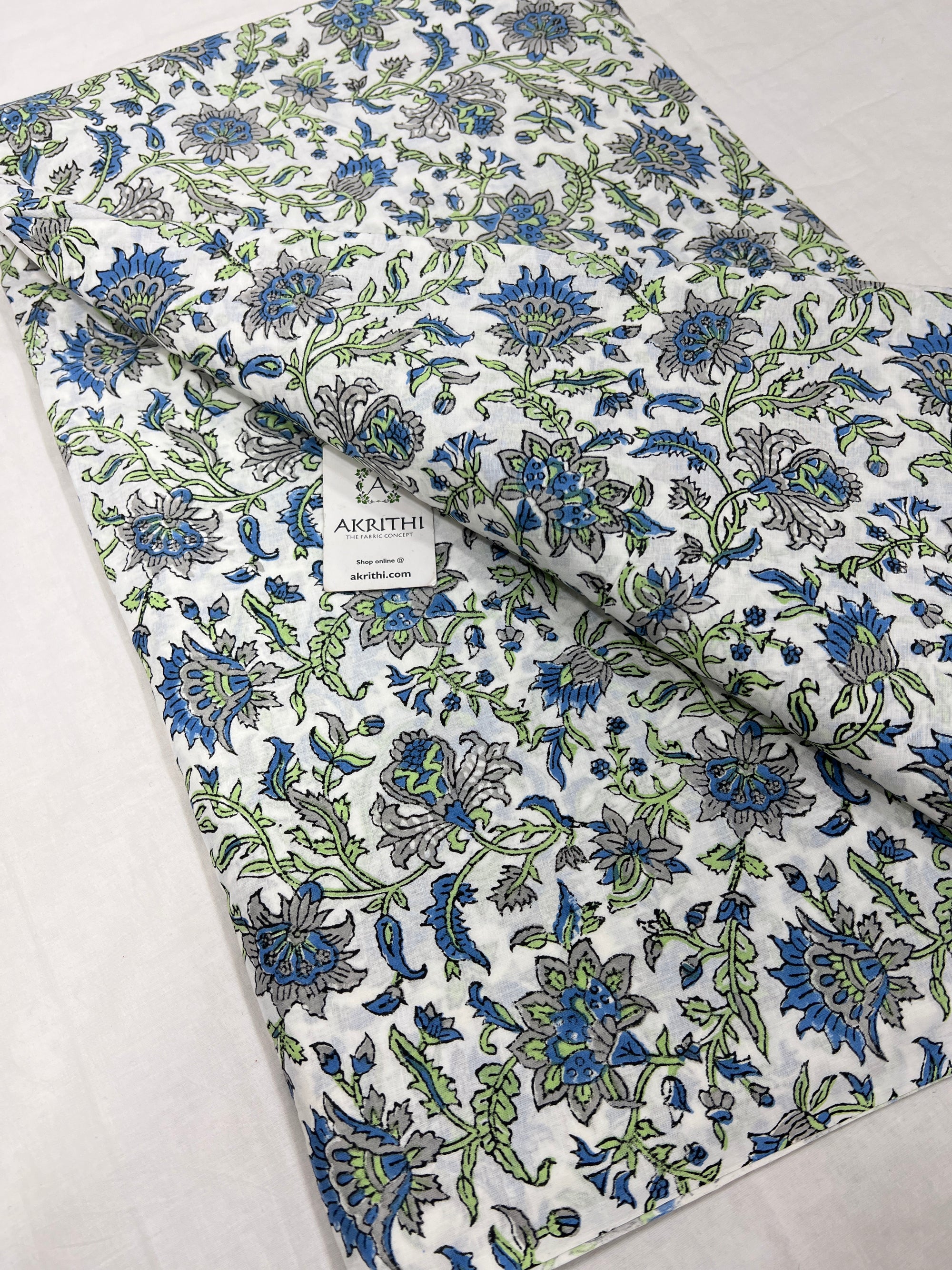 Hand block Printed pure cotton fabric