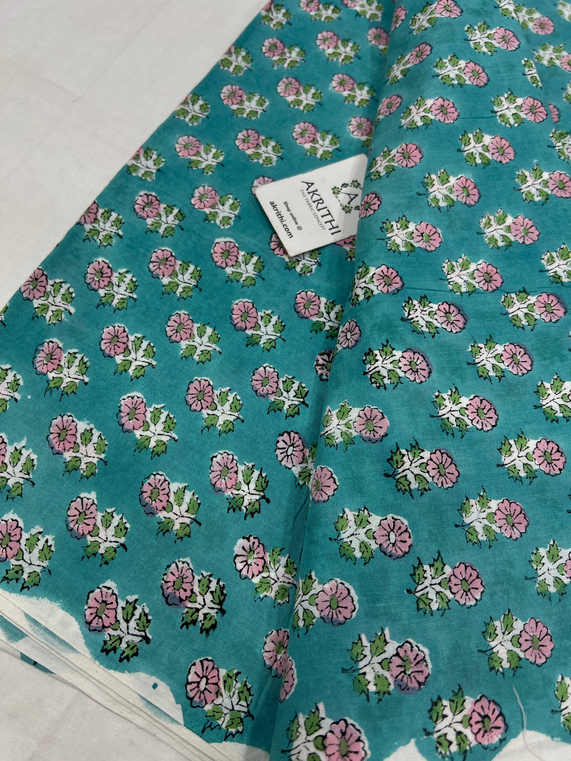 Hand block Printed pure cotton fabric