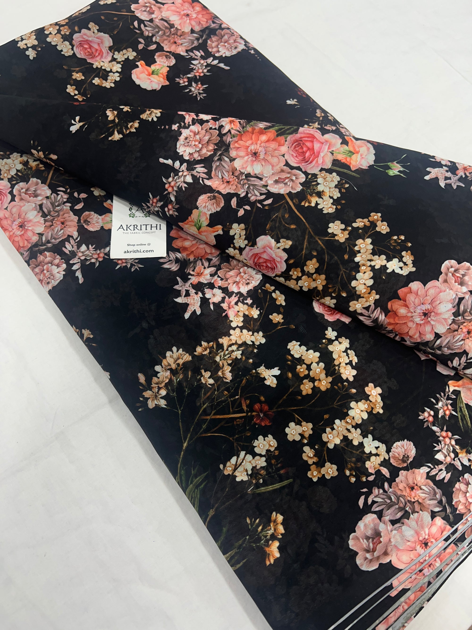 Digital floral printed georgette fabric