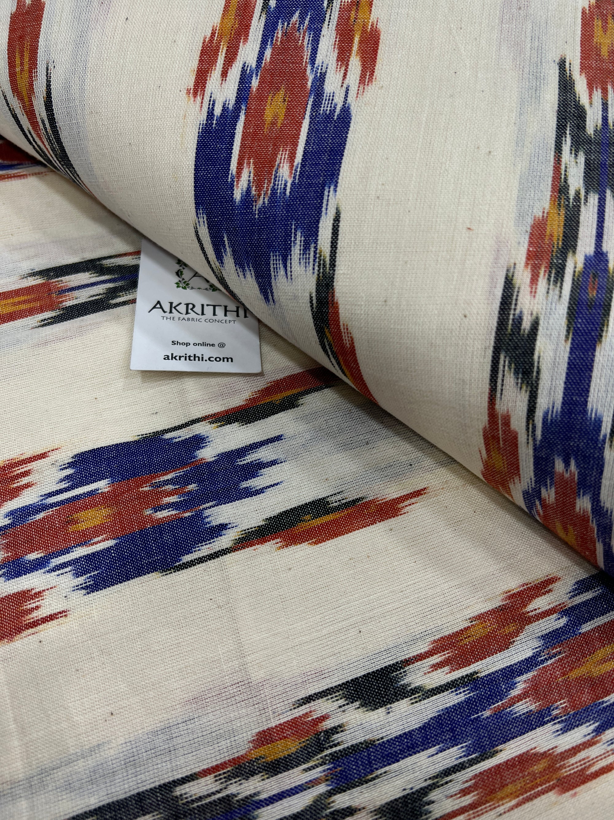 Handloom Ikat pure cotton fabric