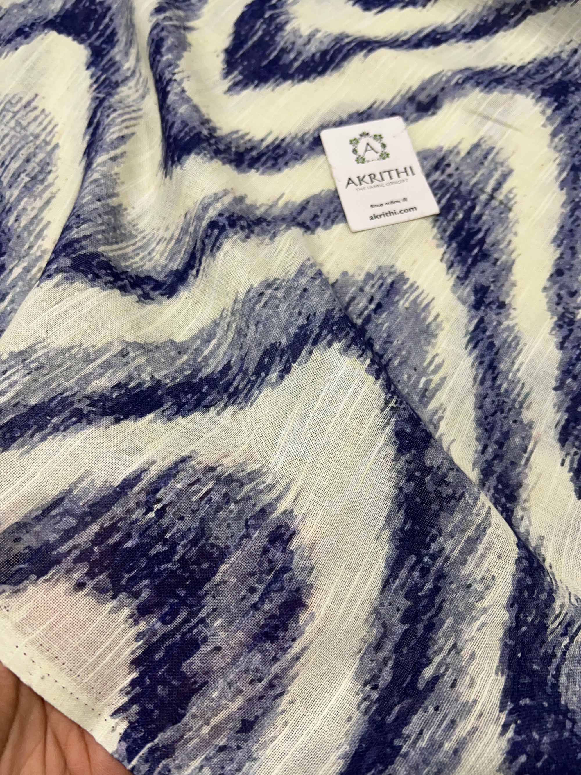 Digital Printed pure linen twill cotton fabric