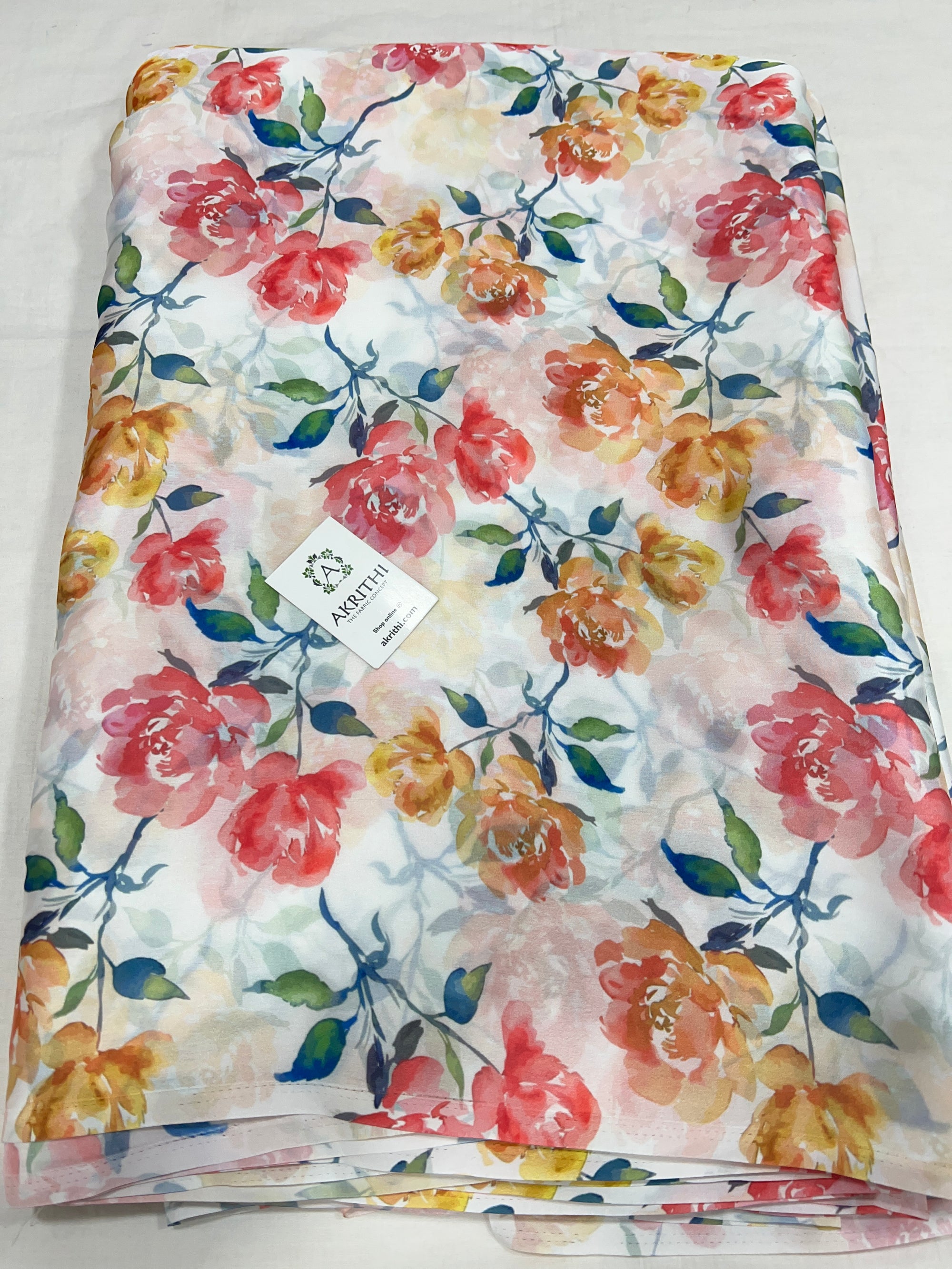 Digital printed satin georgette fabric 80 cms cut