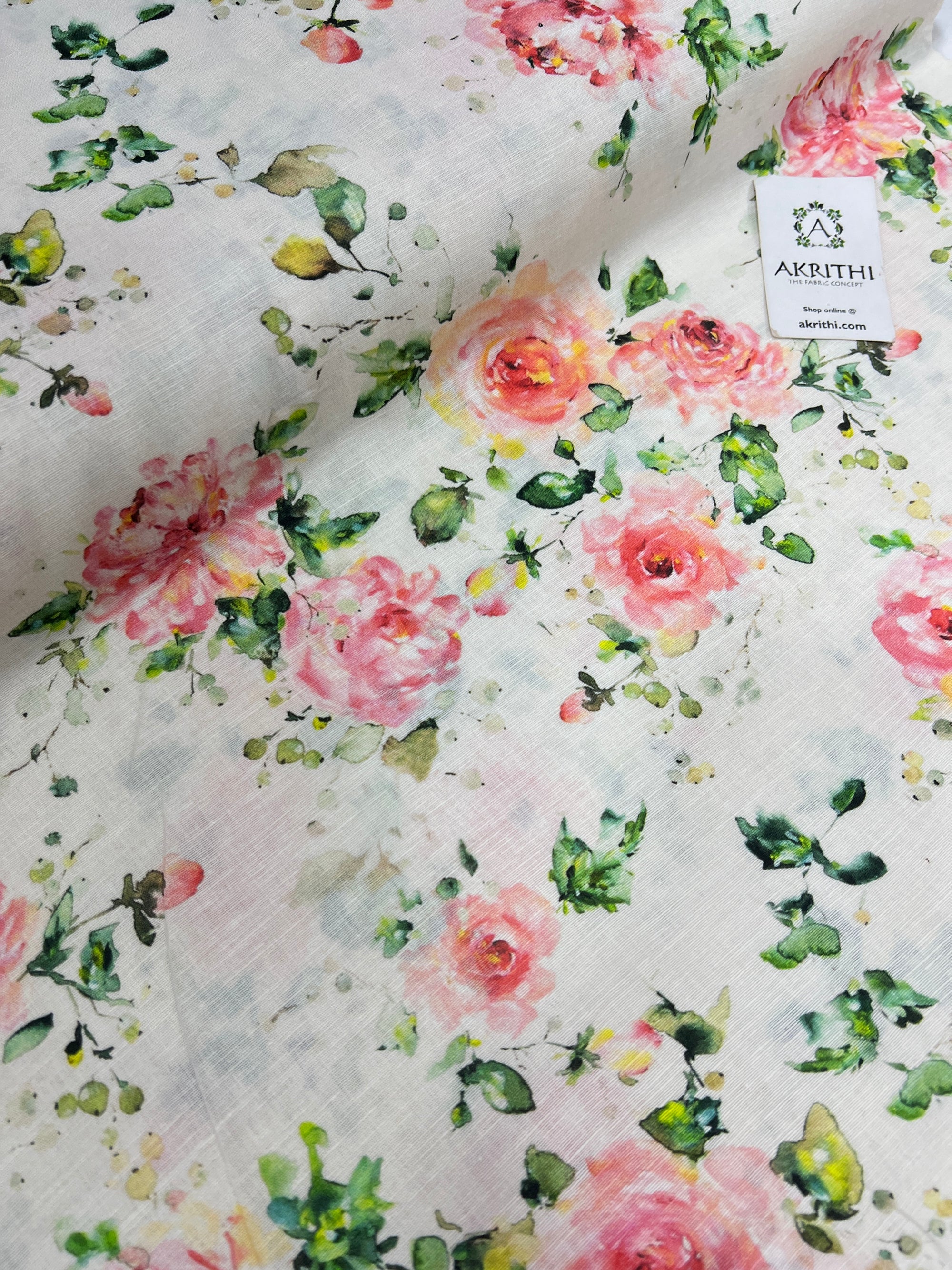 Digital Printed pure linen fabric