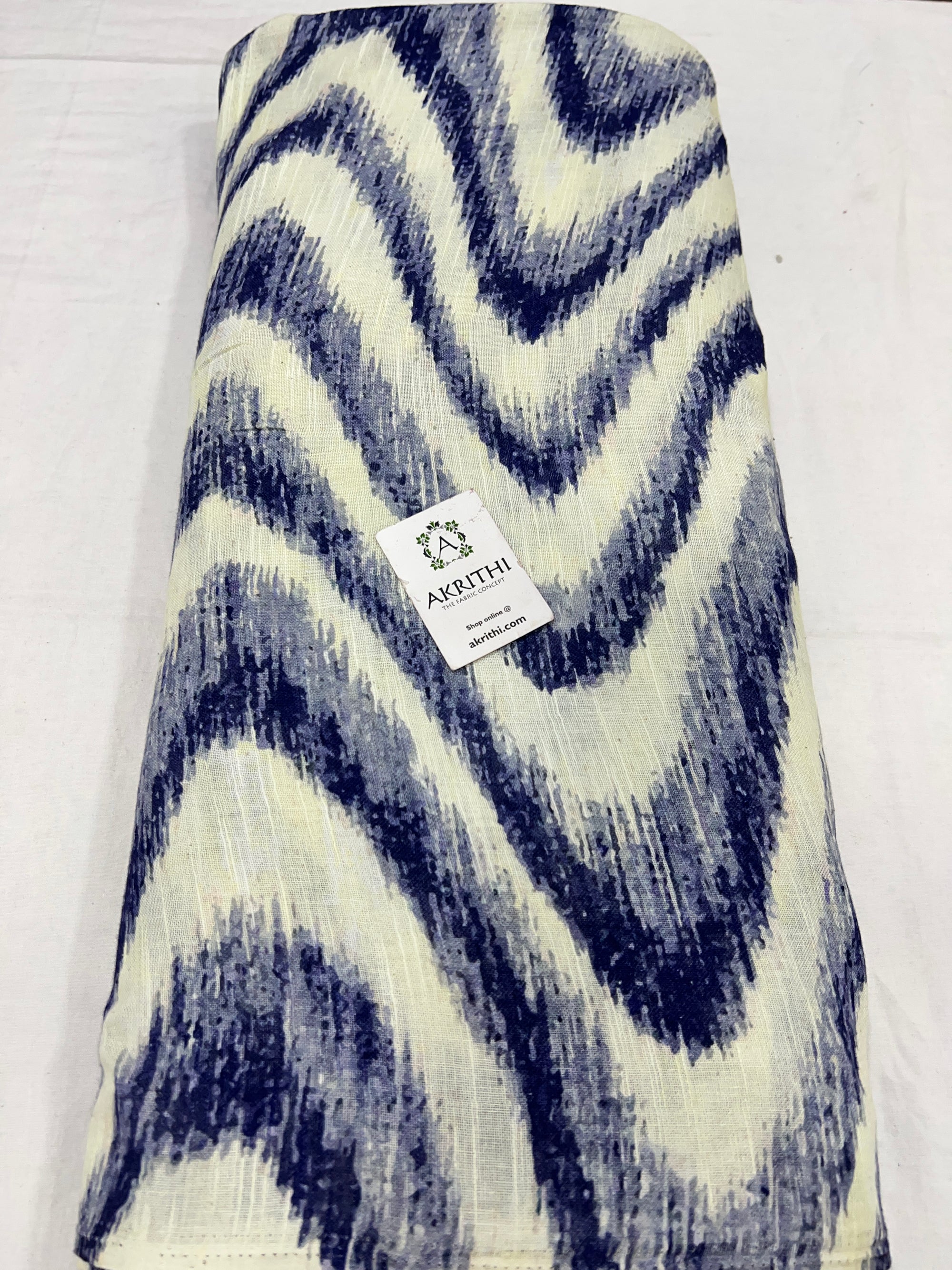 Digital Printed pure linen twill cotton fabric