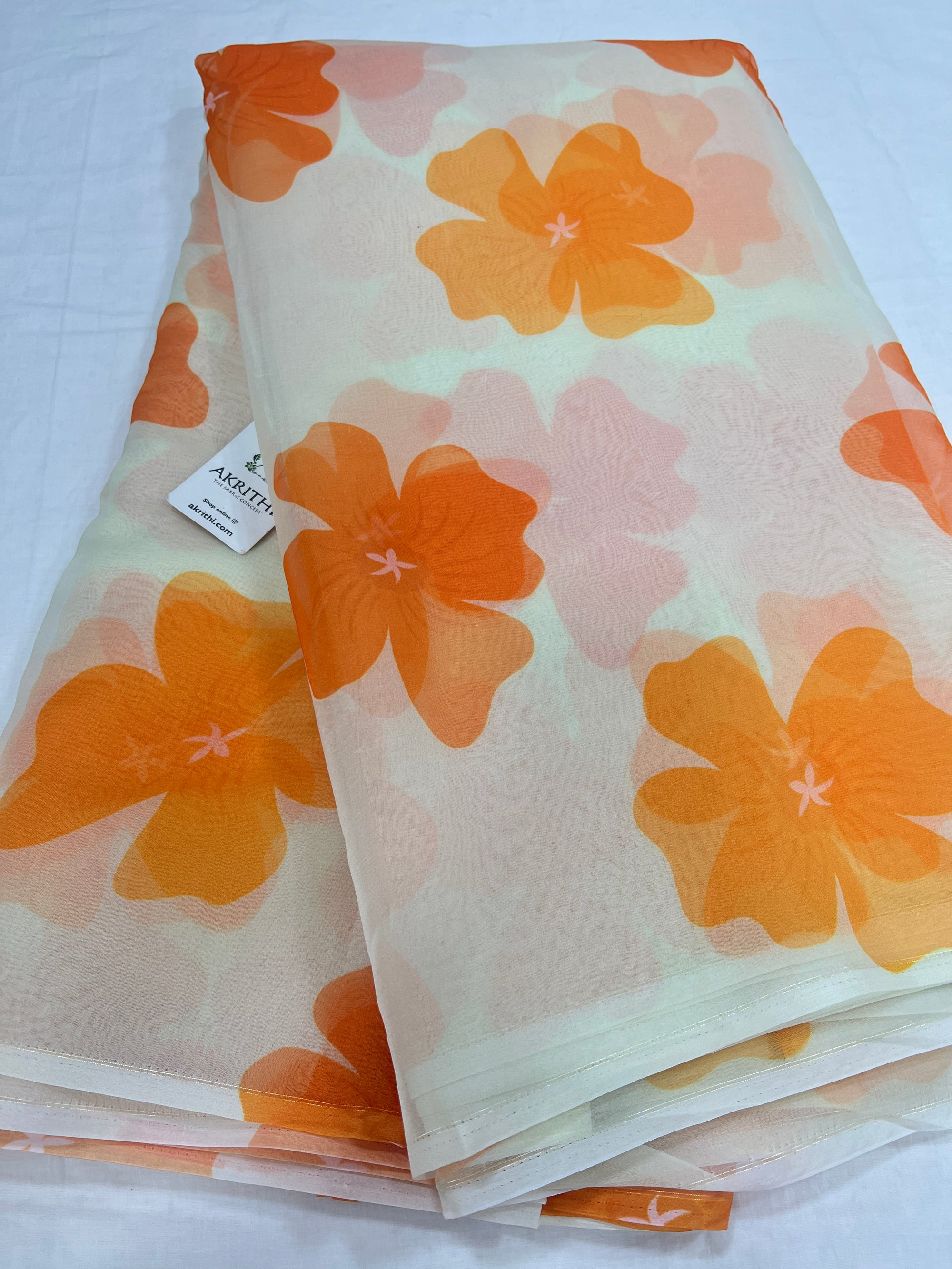 Digital floral Printed organza fabric