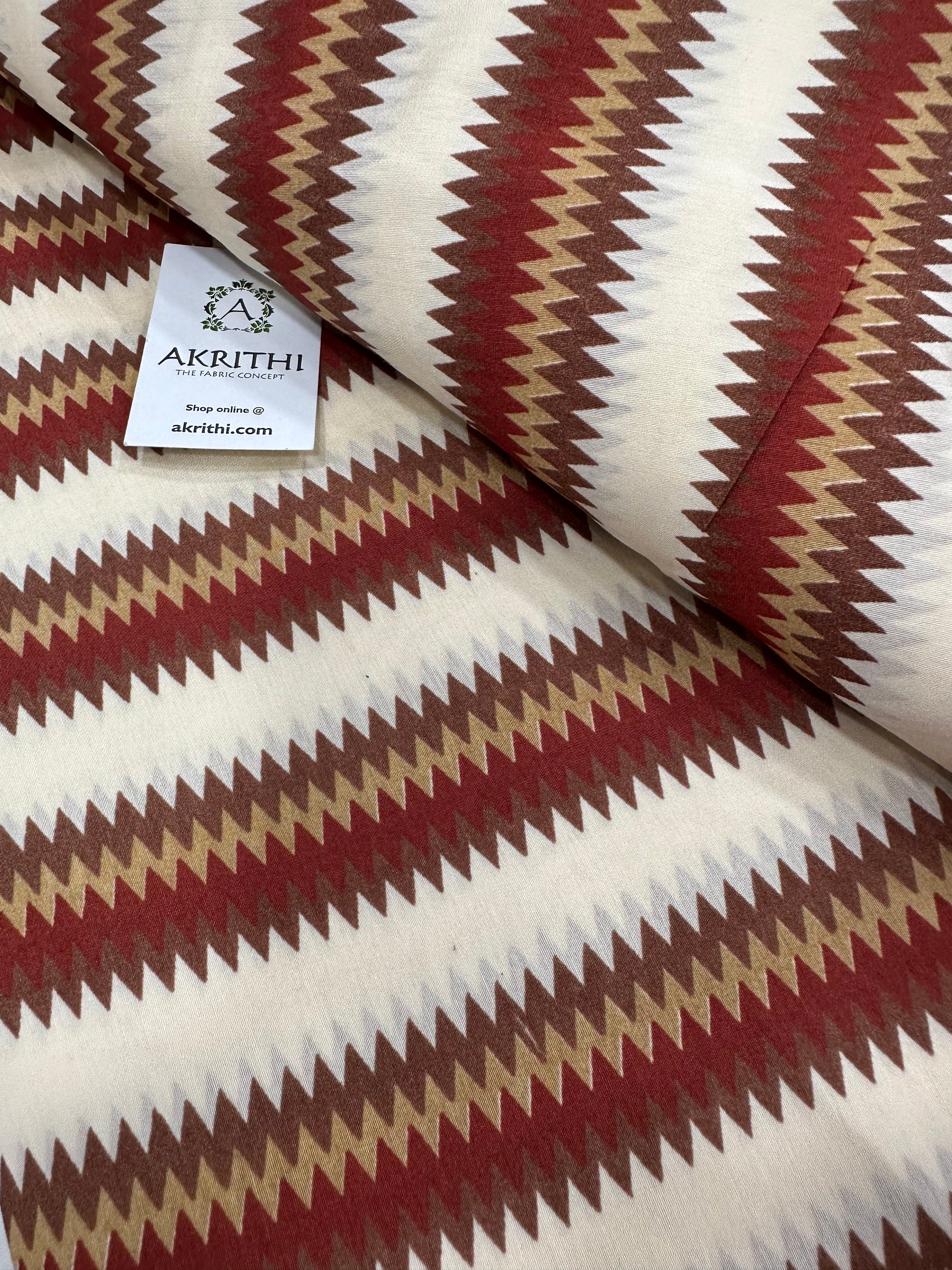 Printed silk fabric