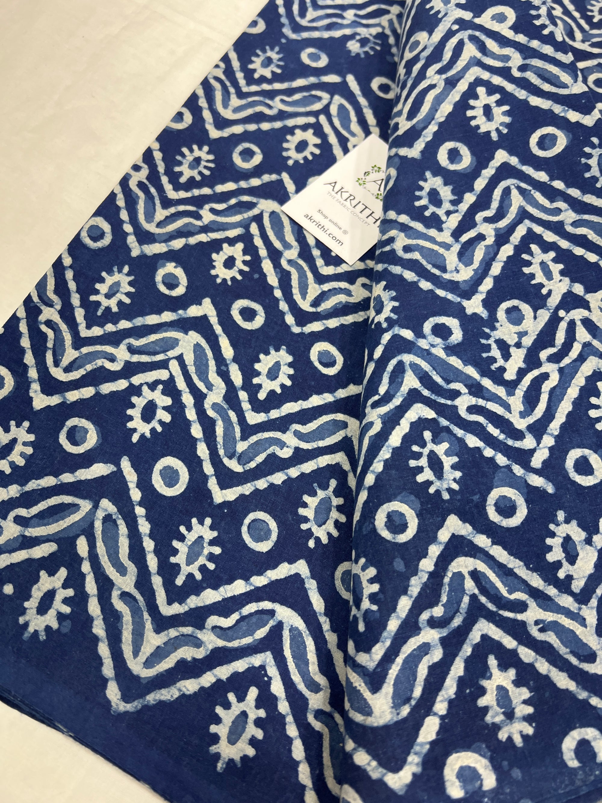 Indigo Printed pure cotton fabric