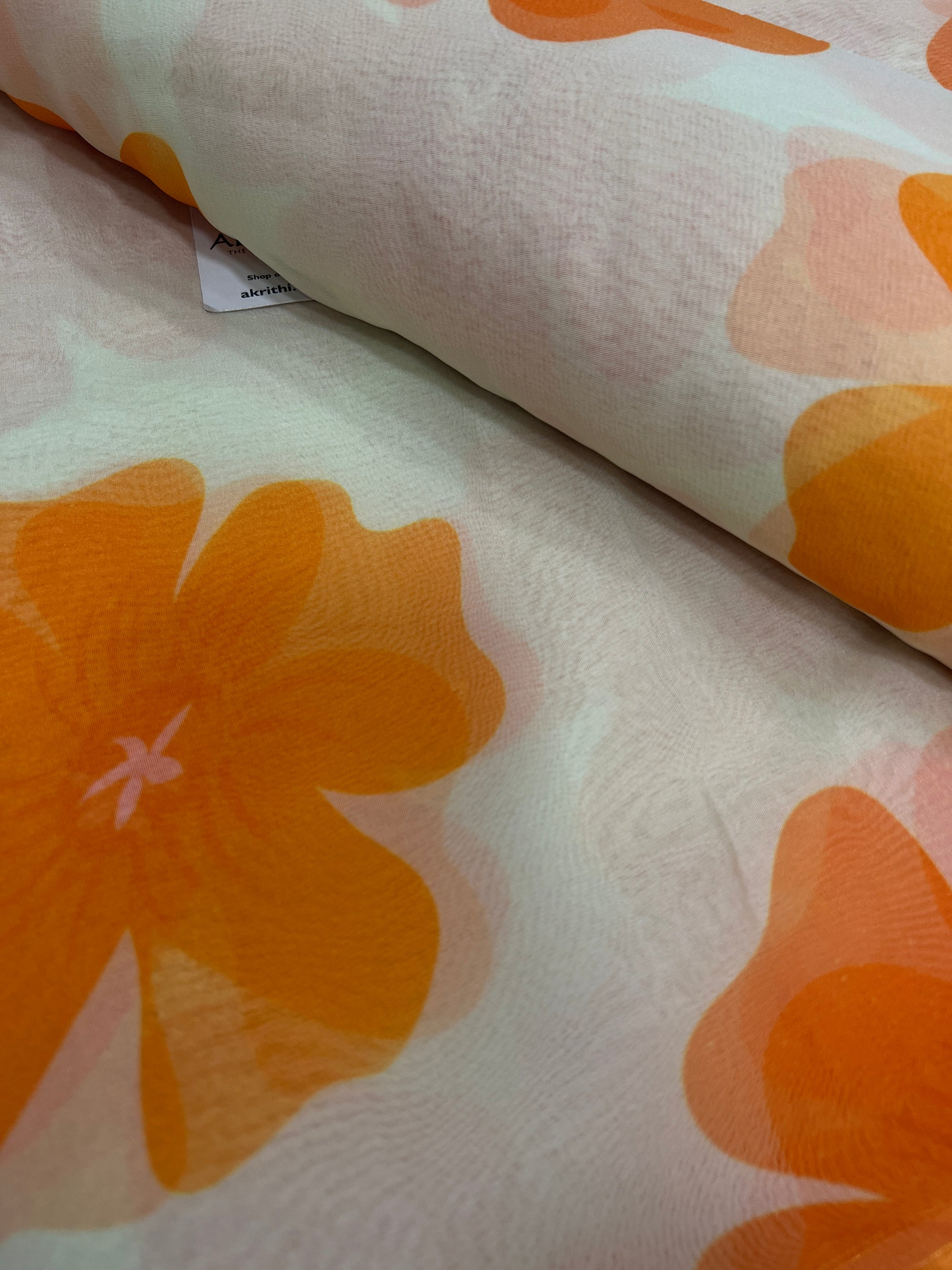 Digital floral Printed organza fabric