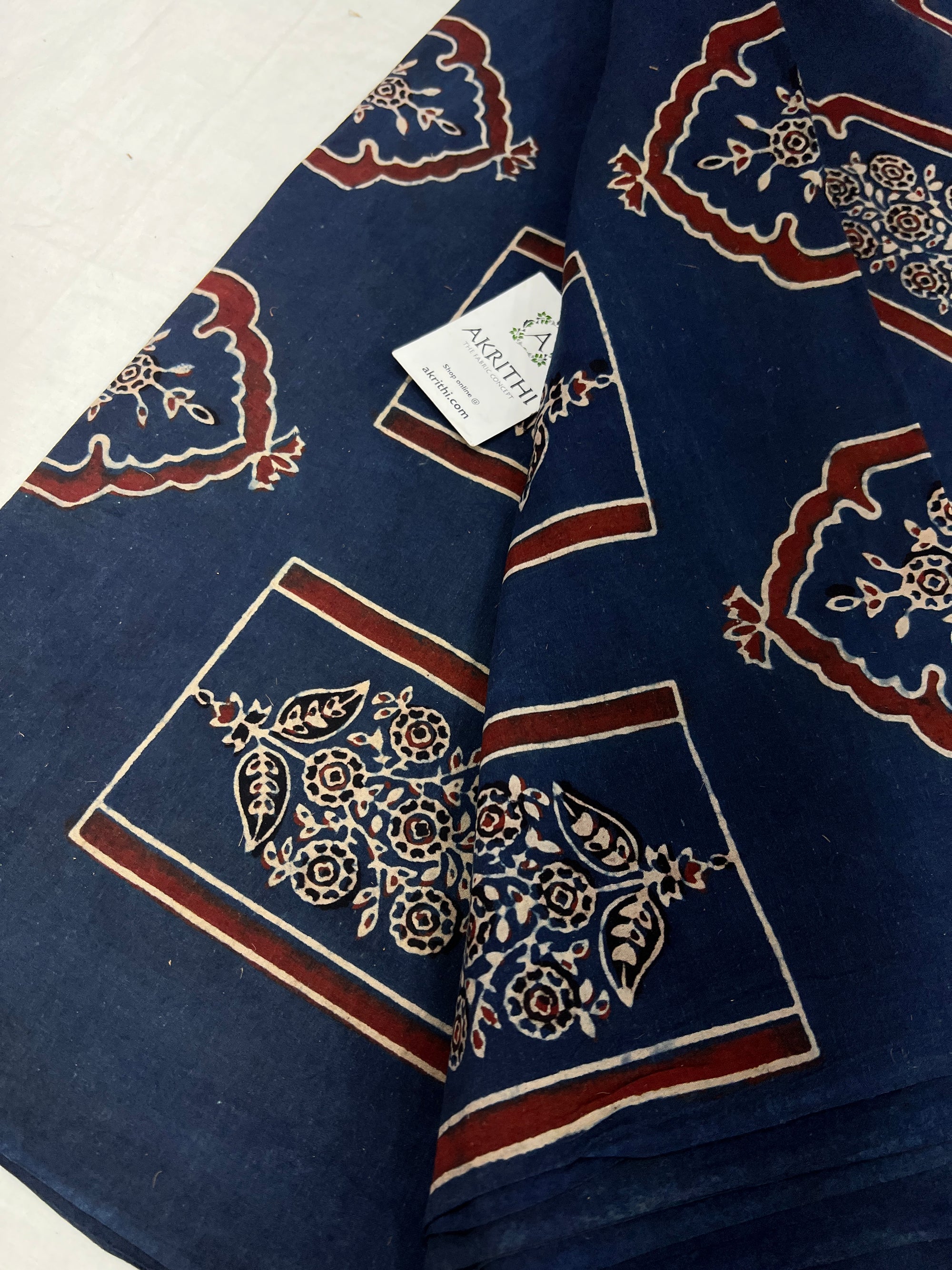 Ajrakh Printed pure cotton fabric
