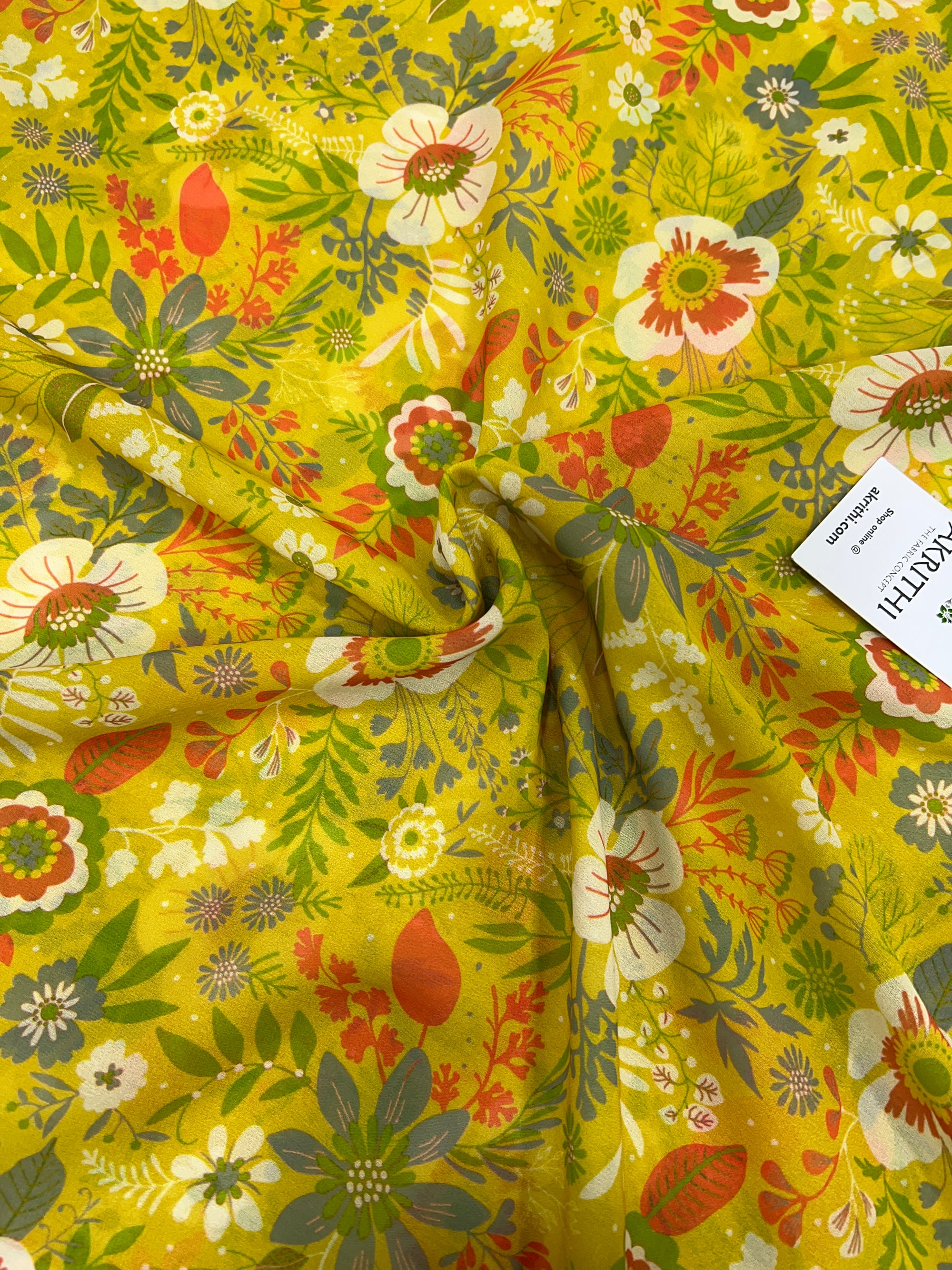 Digital floral printed georgette fabric