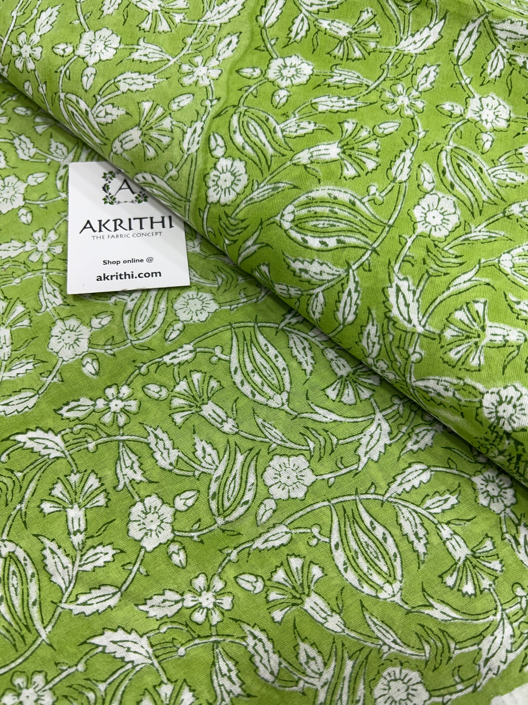 Hand block Printed pure mul cotton fabric