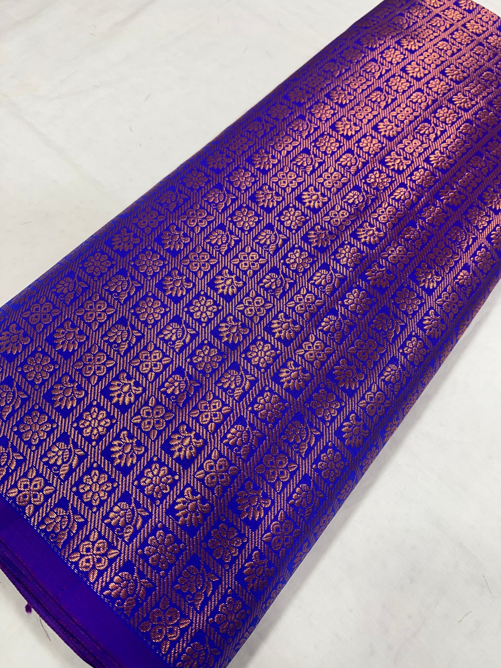 Banarasi brocade fabric with copper zari