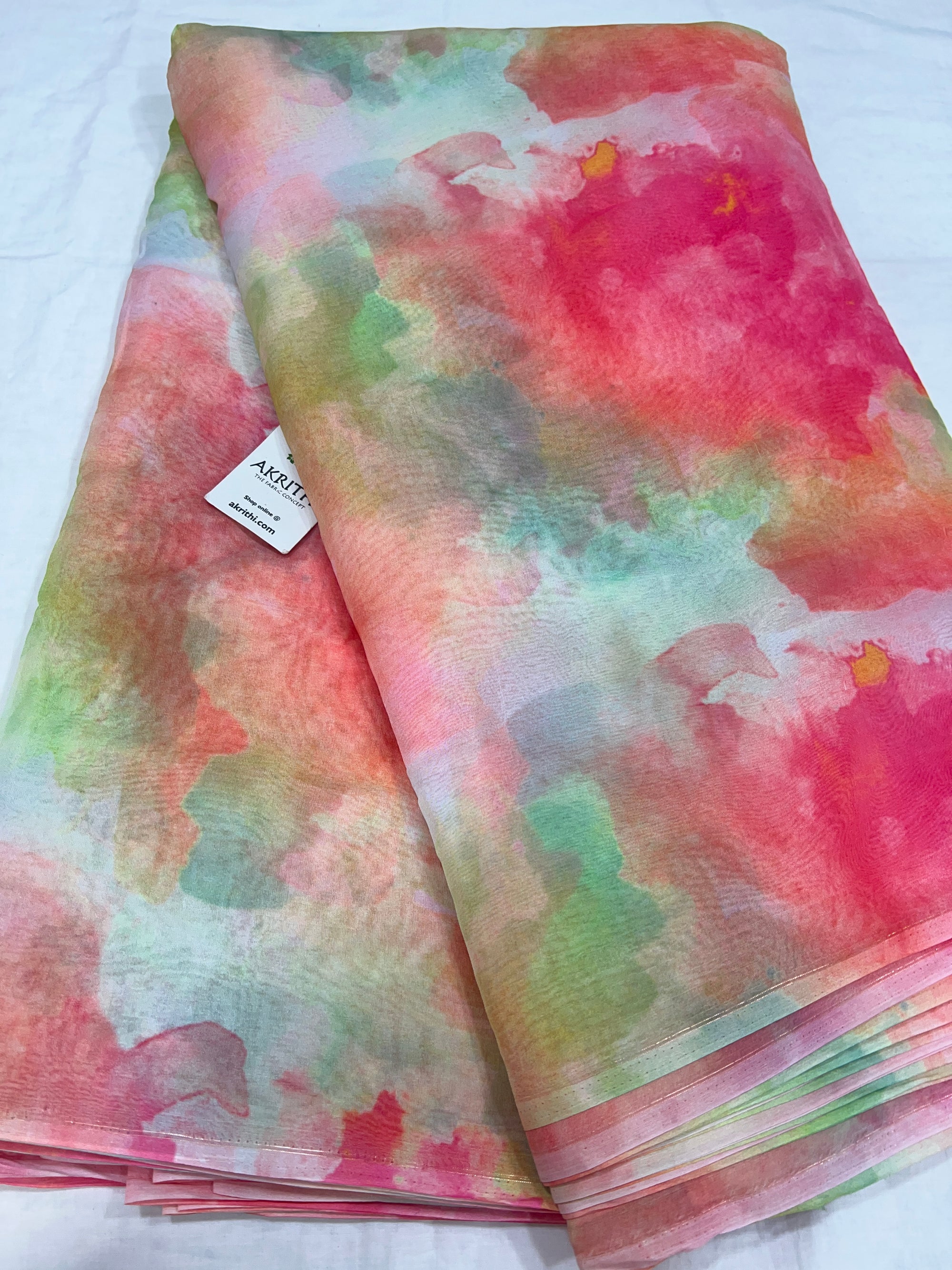 Digital floral Printed organza fabric