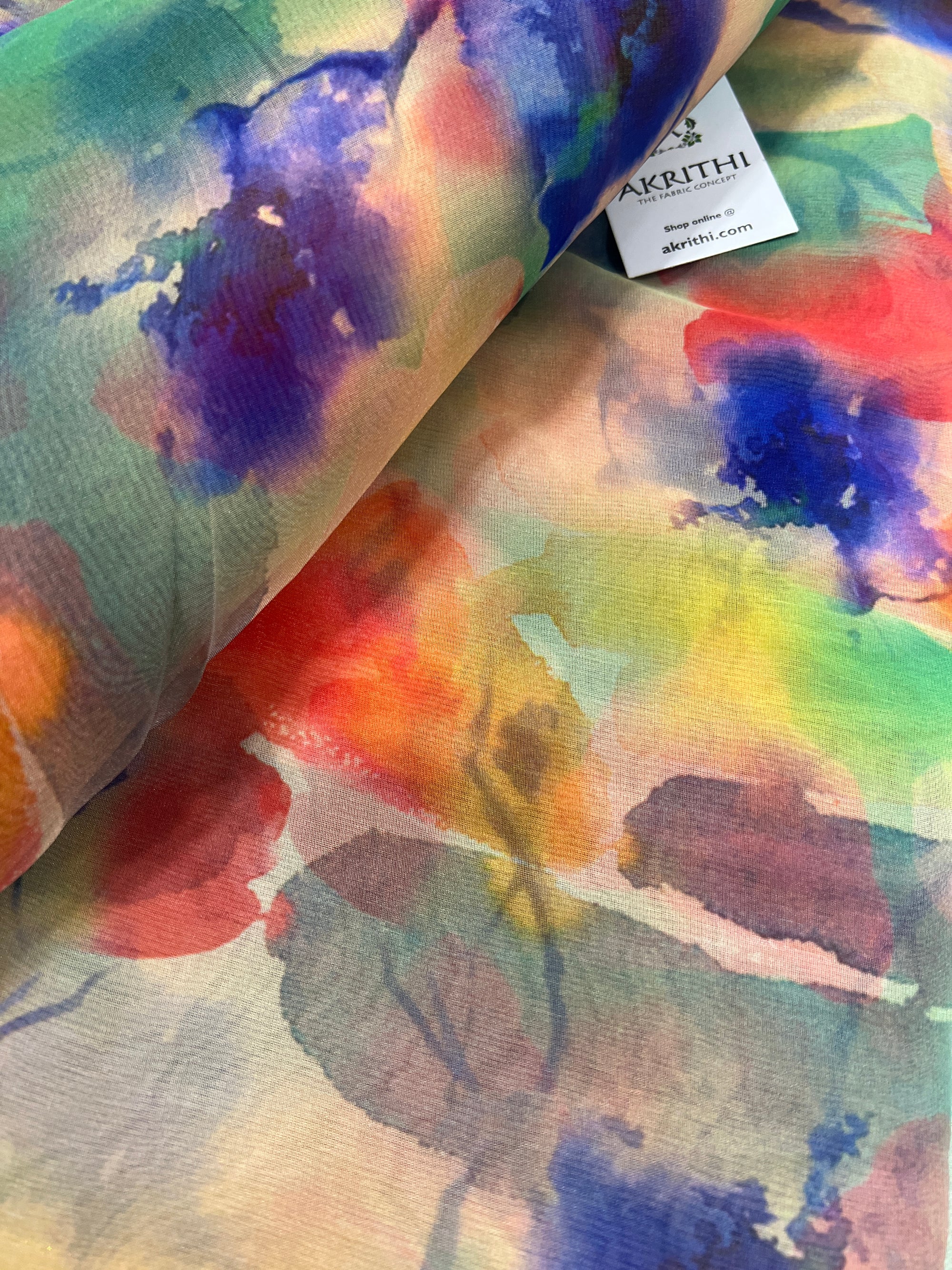 Printed organza fabric