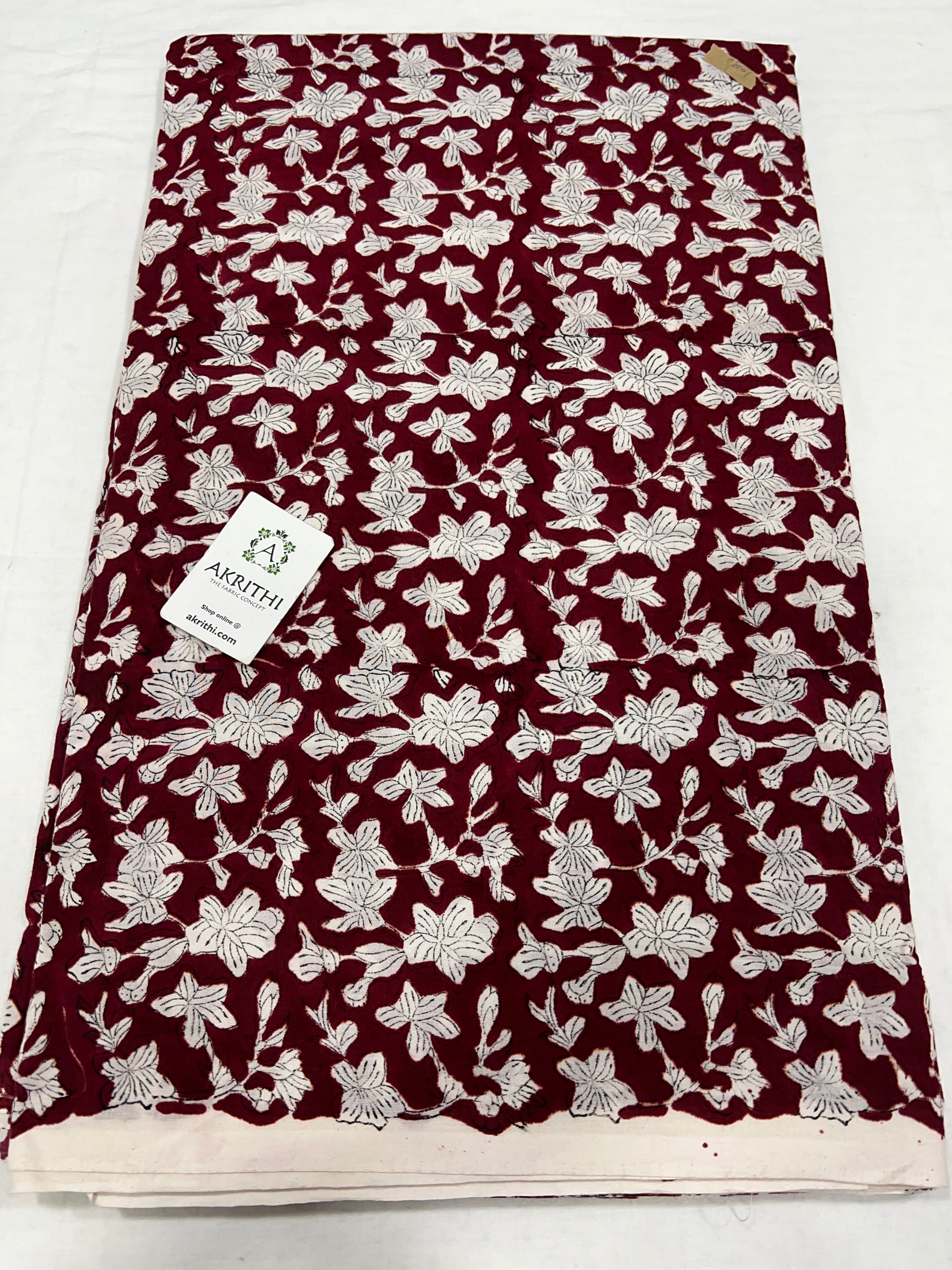 Hand block Printed pure cotton fabric