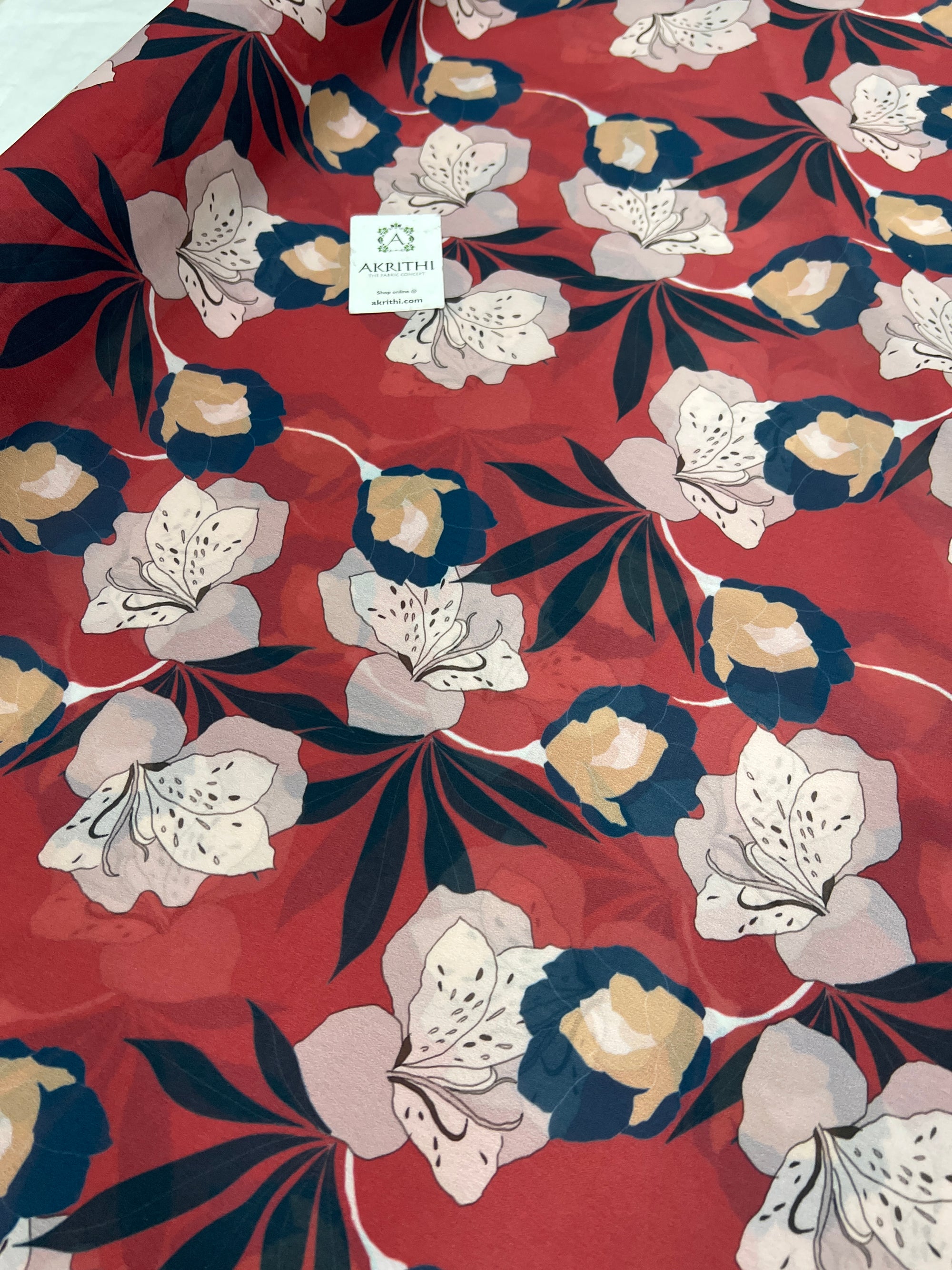 Digital floral printed georgette fabric