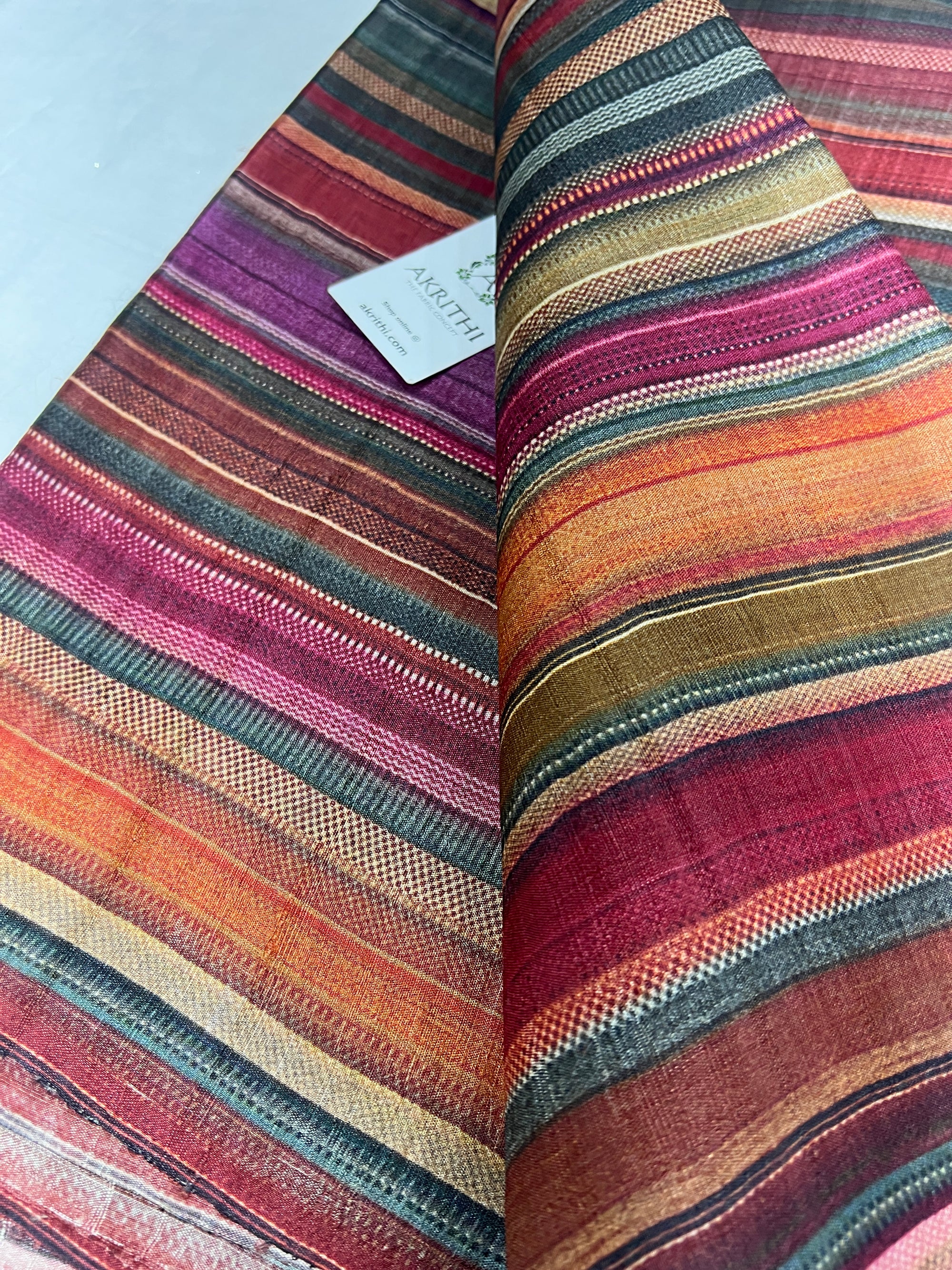 Digital Printed handloom pure tussar silk fabric